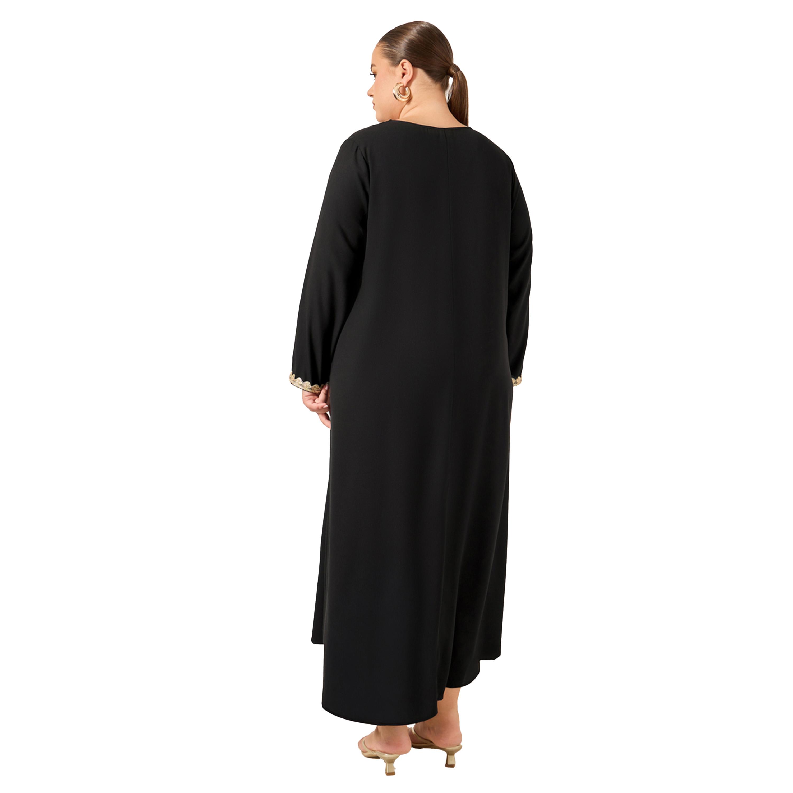 ستايلي - جلابية مقاس كبير مع تفاصيل دانتيل وفتحة رقبة V وبطانة واسعة-women-arabicclothing-jalabiyas-image-5