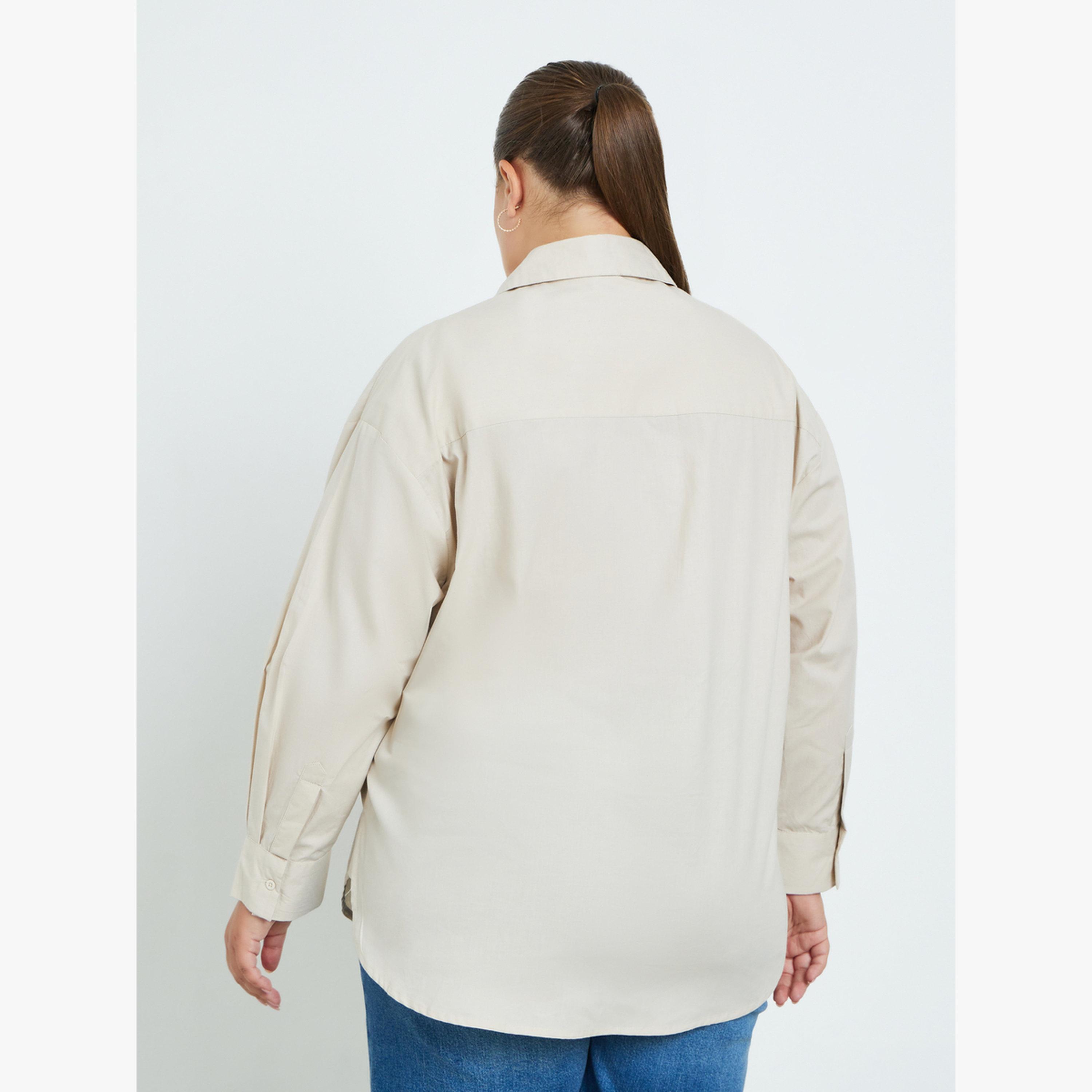 بلوزة سادة مقاس كبير وقصة فضفاضة-women-clothing-shirtsandblouses-shirts-image-2