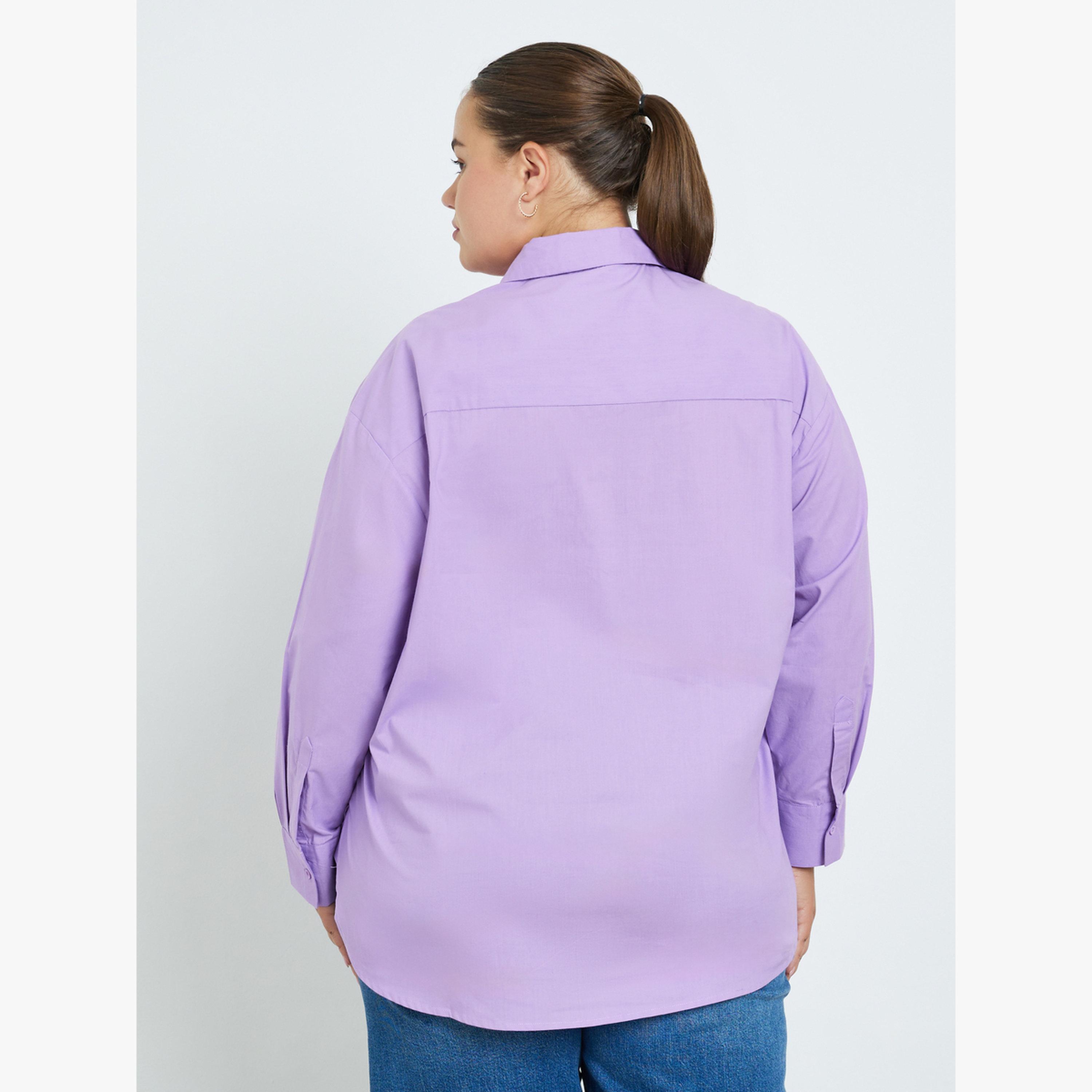 Styli Plus Size Solid Oversized Shirt-women-clothing-shirtsandblouses-shirts-image-3