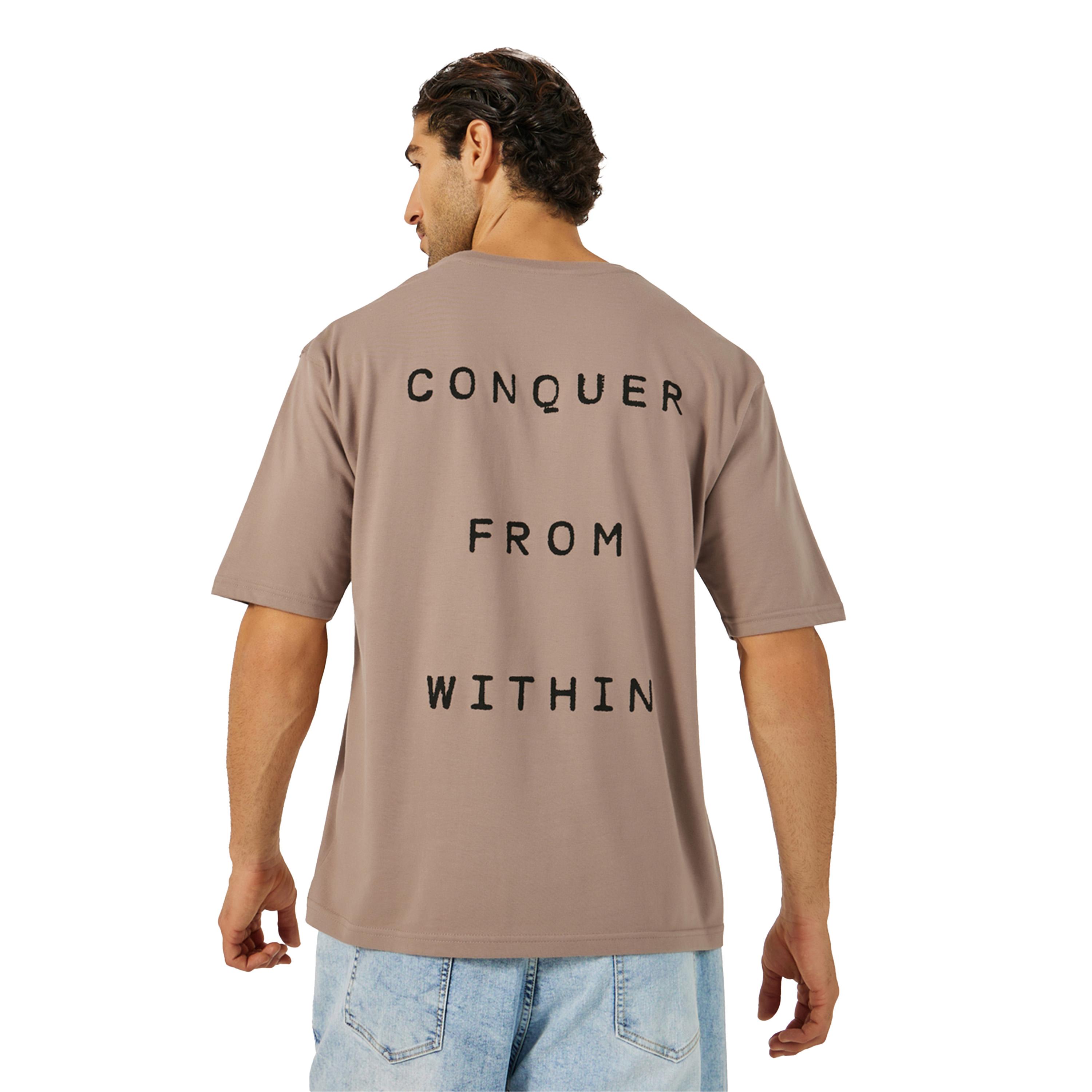 ستايلي -  تي شيرت بطباعة شعار خلفي بأكمام قصيرة ومقاس كبير-men-clothing-tshirtsandpolos-tshirts-image-2
