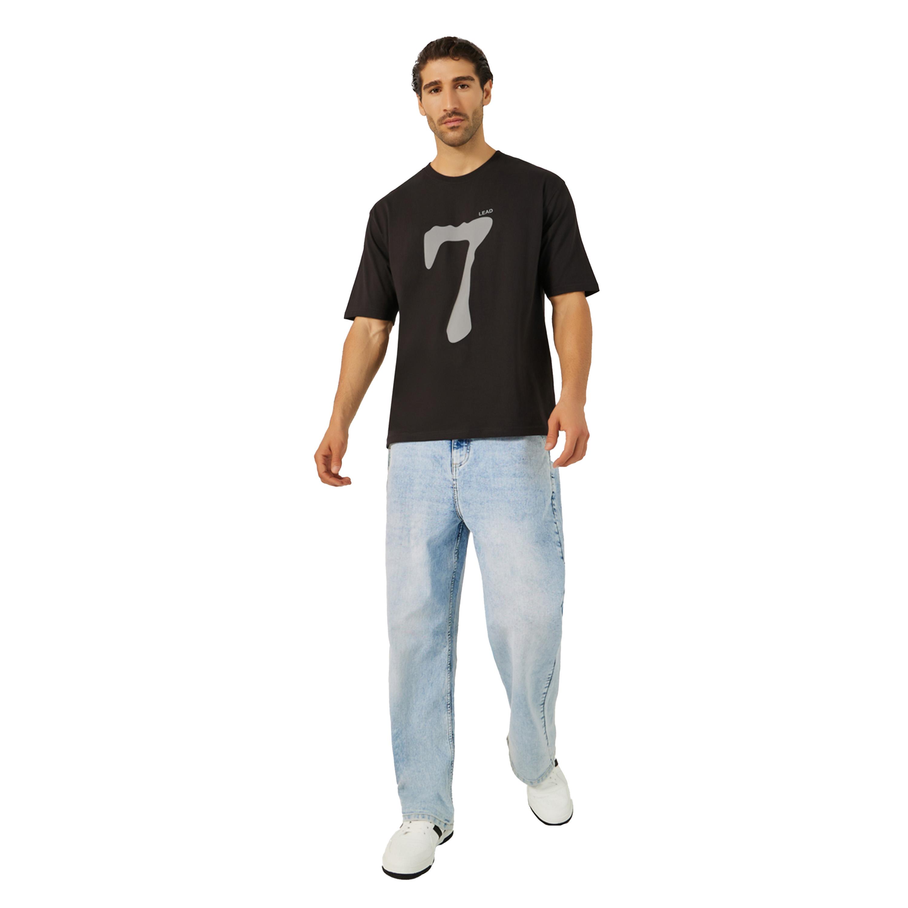 Styli Front 7 Reflective Print Oversized T-Shirt-men-clothing-tshirtsandpolos-tshirts-image-2