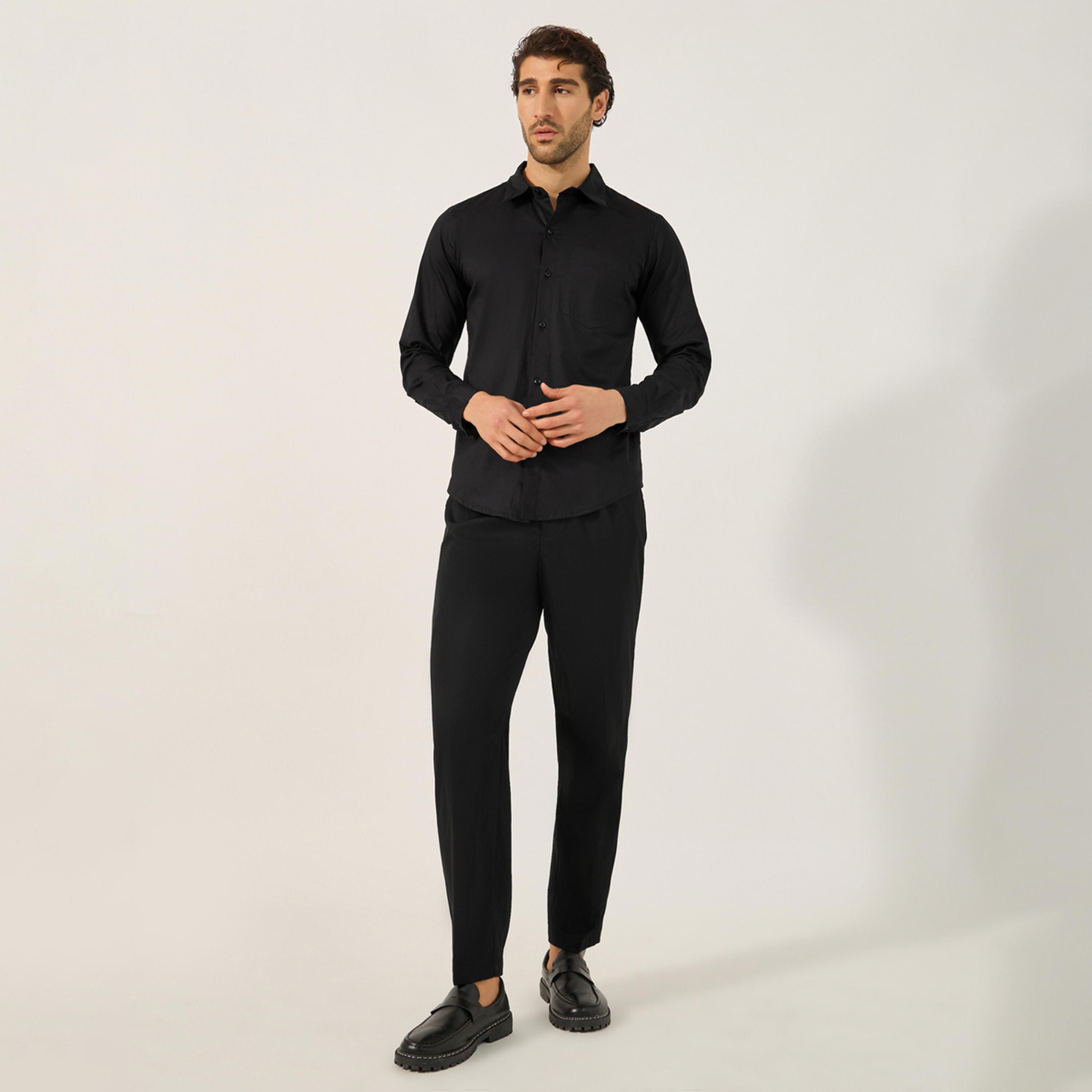 Styli Sim Fit Chest Pocket Spread Collar Shirt-men-clothing-shirts-image-2