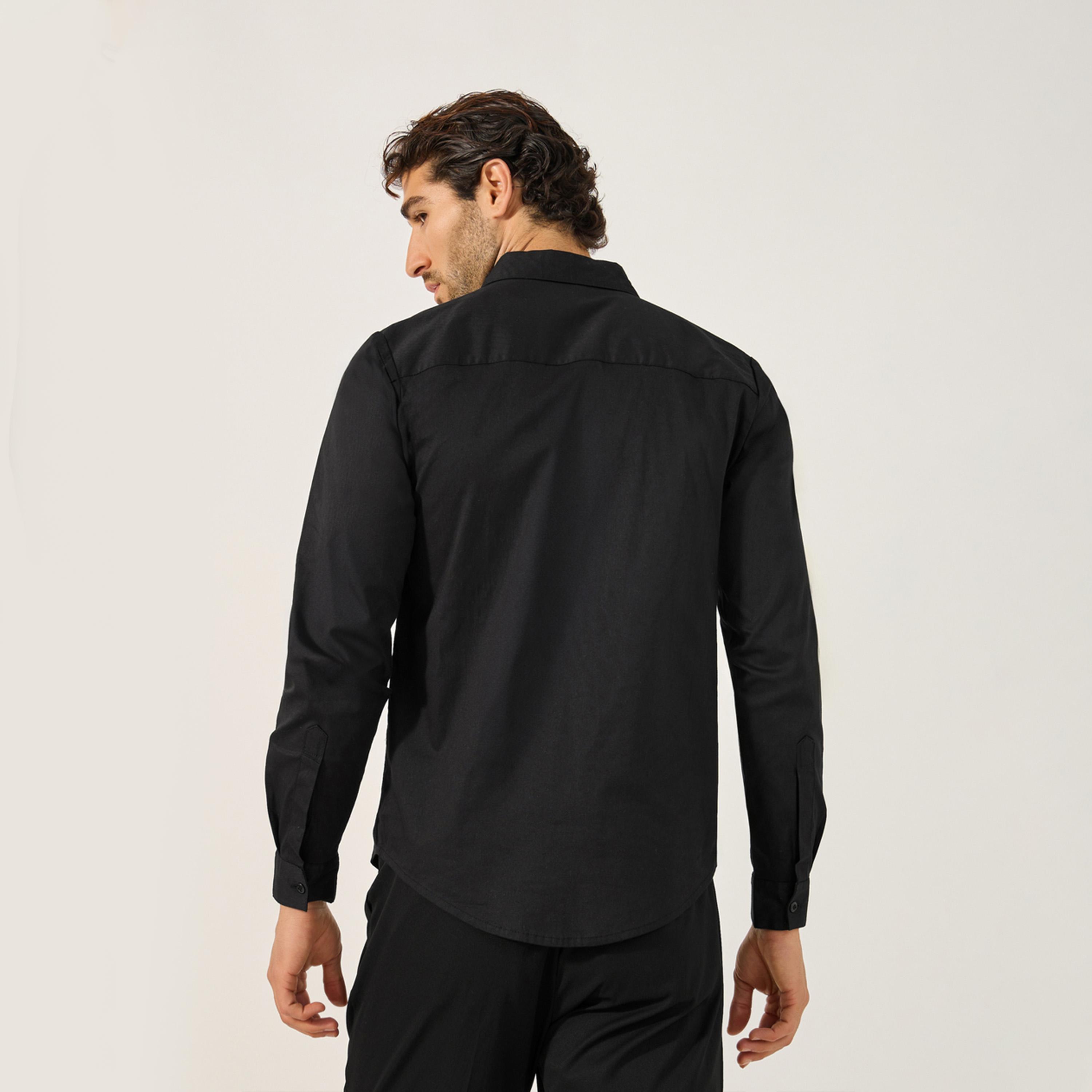 Styli Sim Fit Chest Pocket Spread Collar Shirt-men-clothing-shirts-image-4