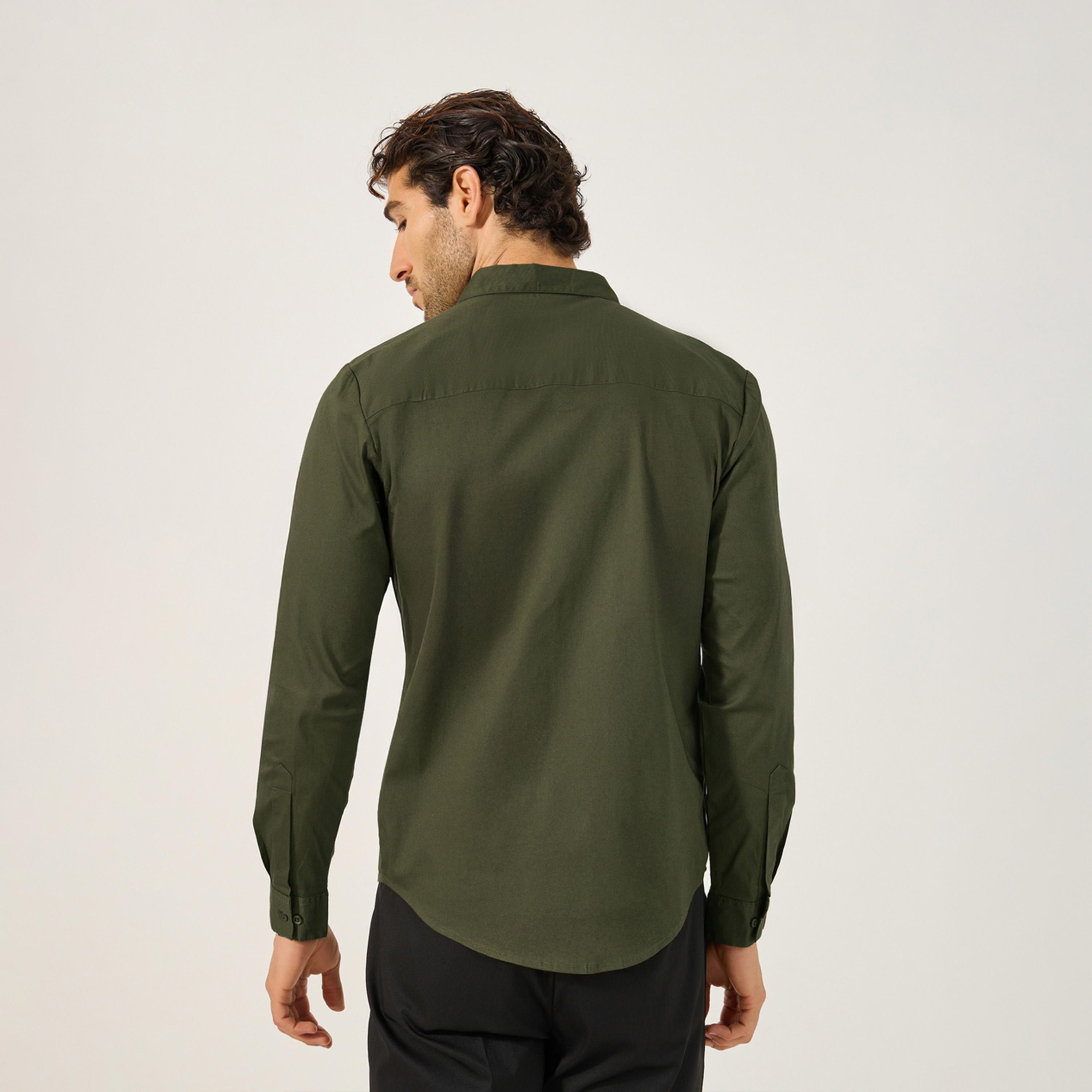 Styli Sim Fit Chest Pocket Spread Collar Shirt-men-clothing-shirts-image-4