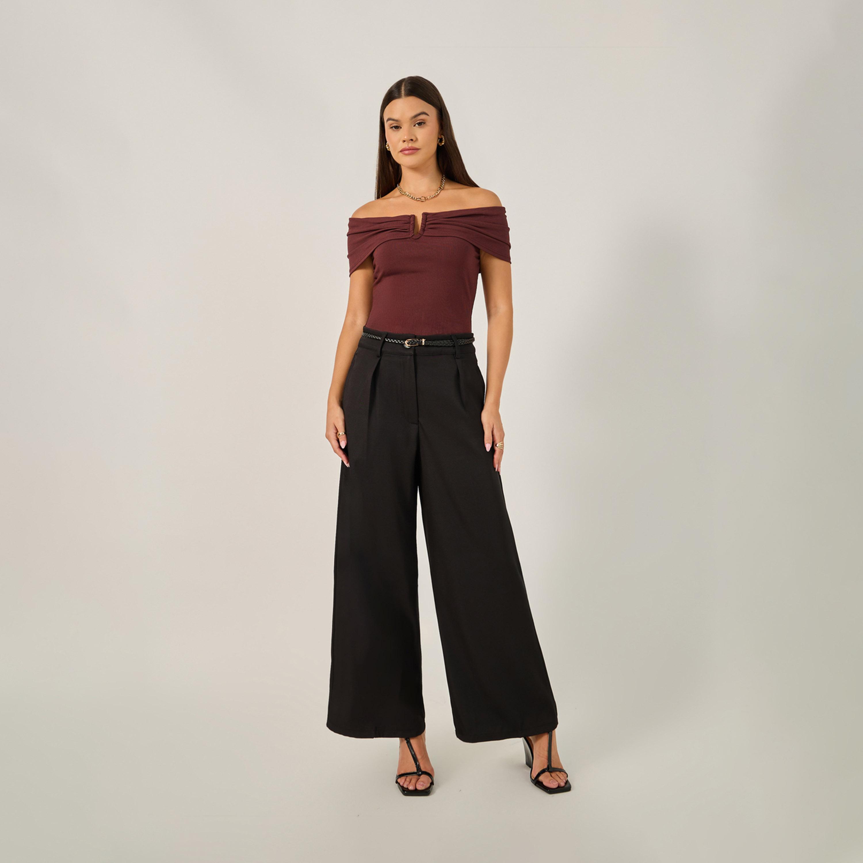 Styli Wide Leg Belted Pants With Side Pocket-women-clothing-bottoms-trousers-image-2