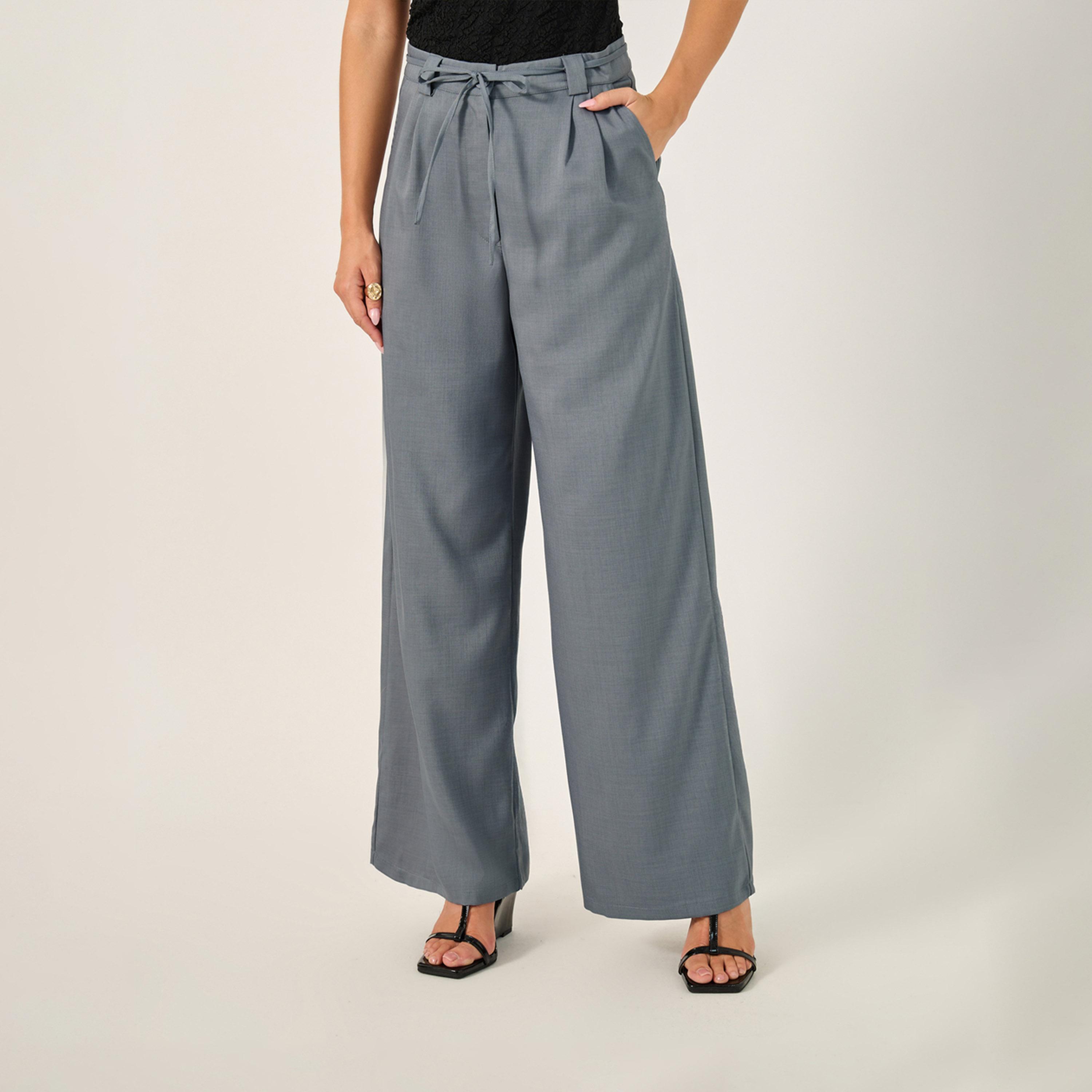 Styli Wide Leg Pants With Pleats And String Tie Belt-women-clothing-bottoms-trousers-image-3