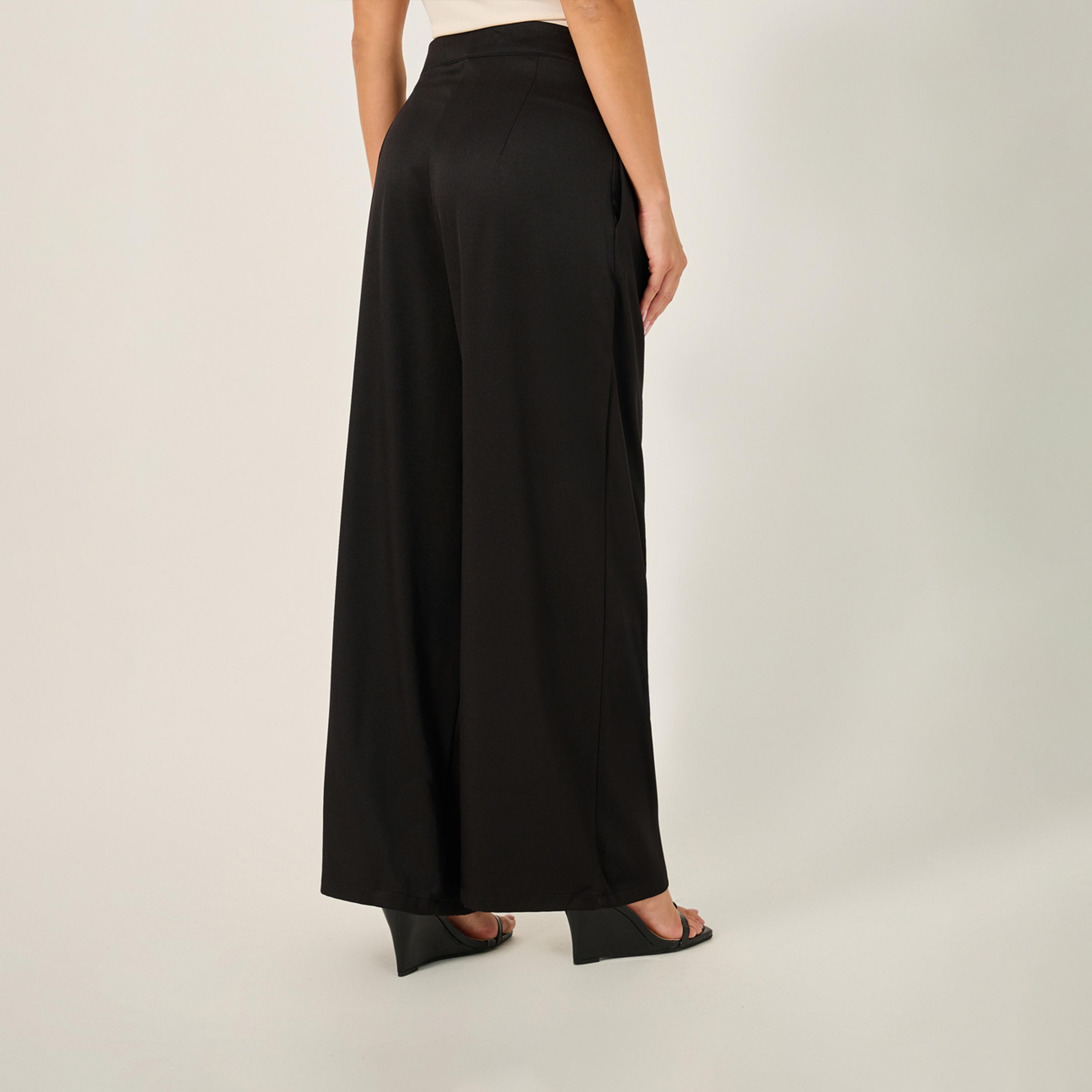 Styli Cross Waistband Wide Leg Pants With Side Seam Pockets-women-clothing-bottoms-trousers-image-5
