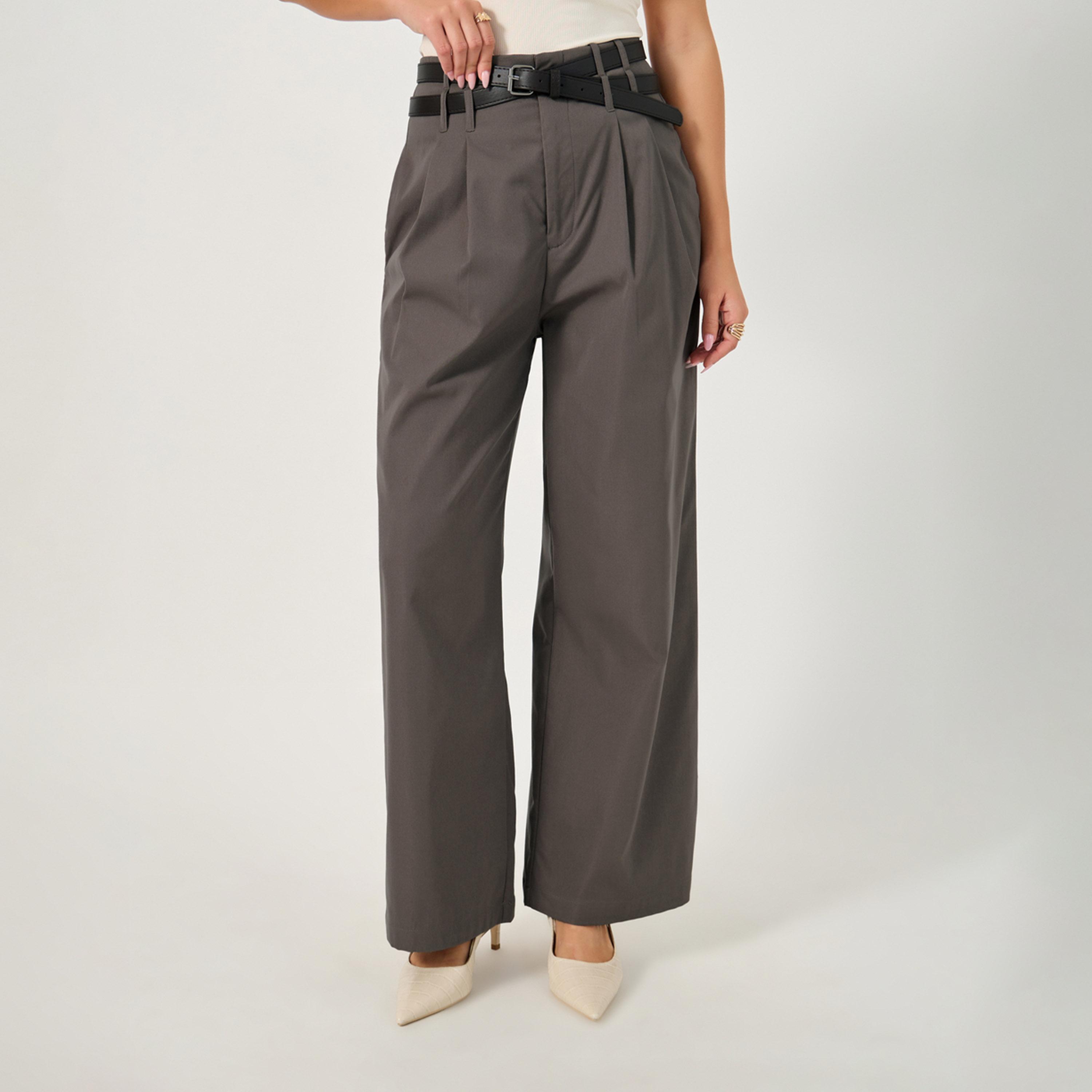Styli Wide Waistband Pants With Cross Over Belt Detail-women-clothing-bottoms-trousers-image-2