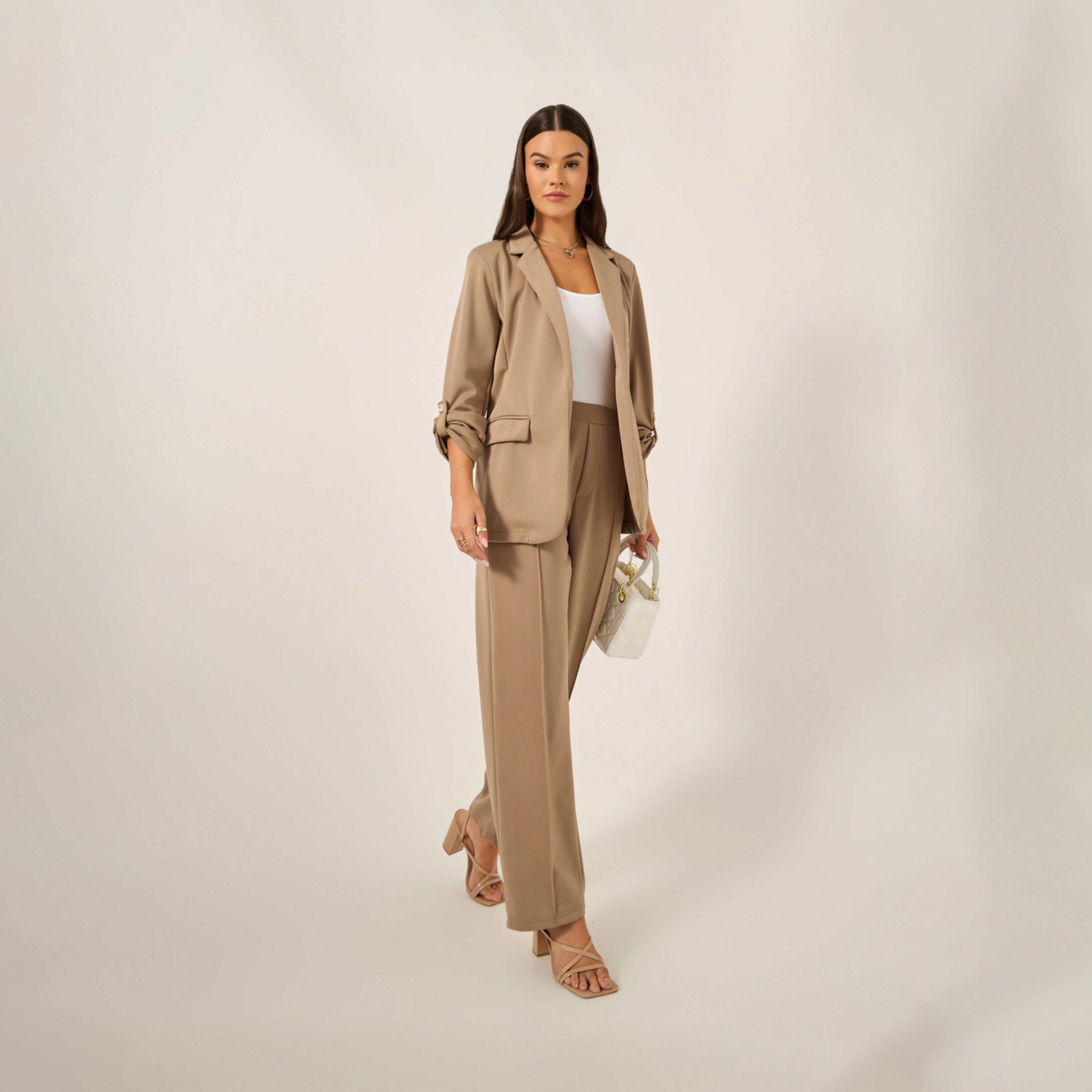 Styli Tapered Knit Pants With Elastic Waistband-women-clothing-bottoms-trousers-image-1