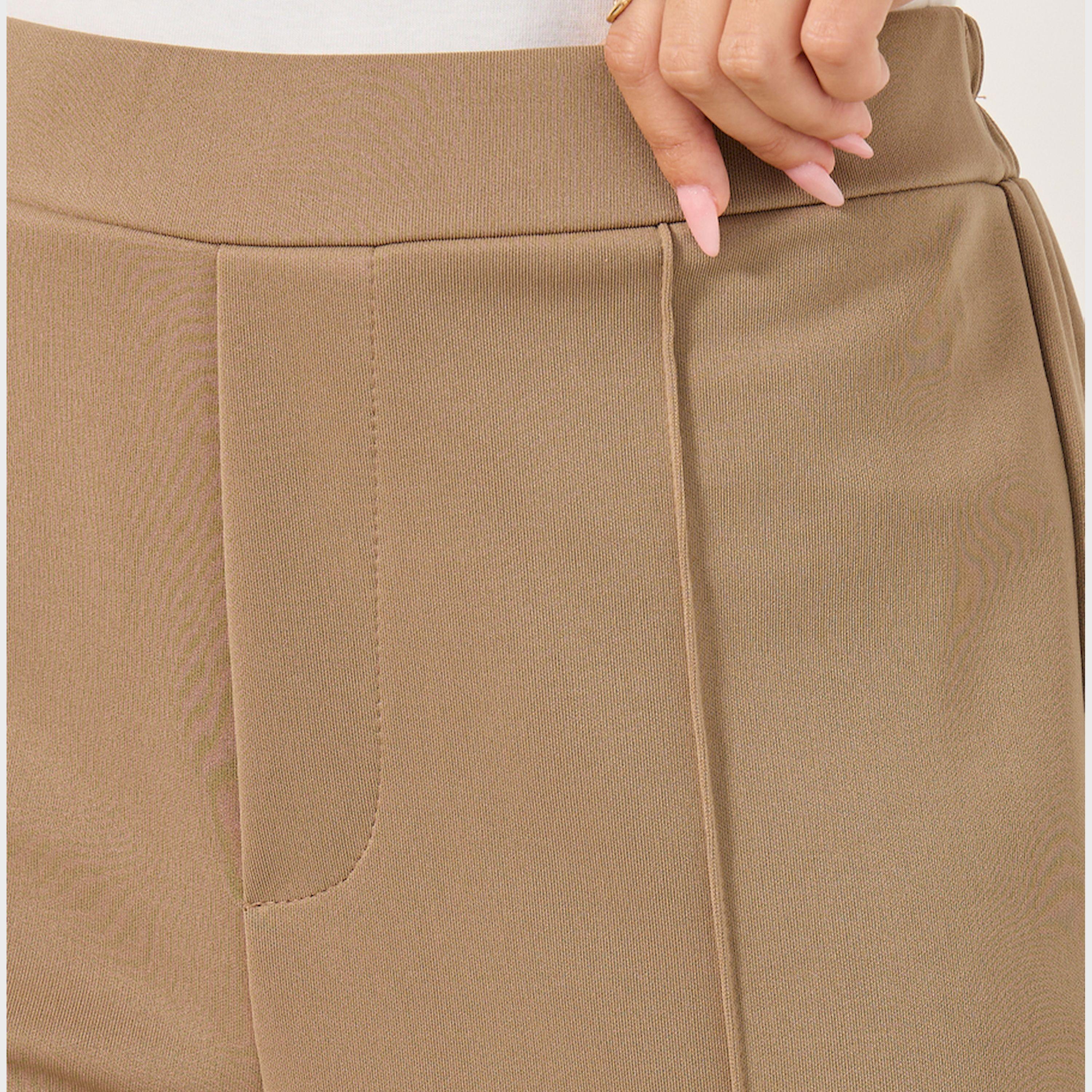 Styli Tapered Knit Pants With Elastic Waistband-women-clothing-bottoms-trousers-image-3