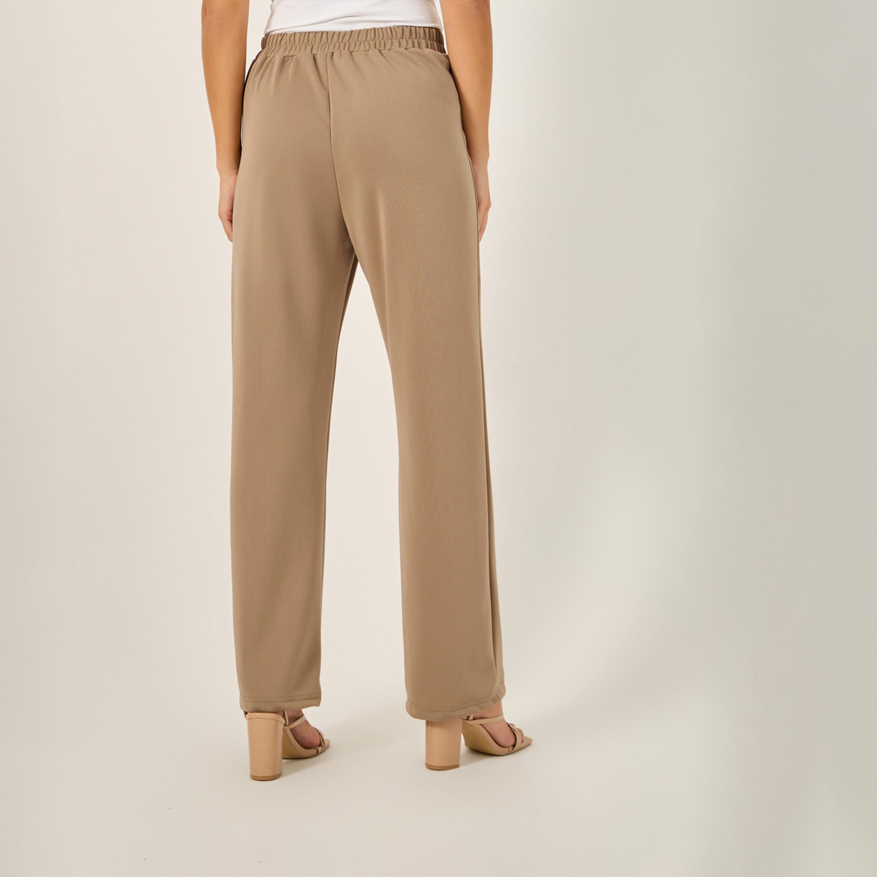 Styli Tapered Knit Pants With Elastic Waistband-women-clothing-bottoms-trousers-image-4