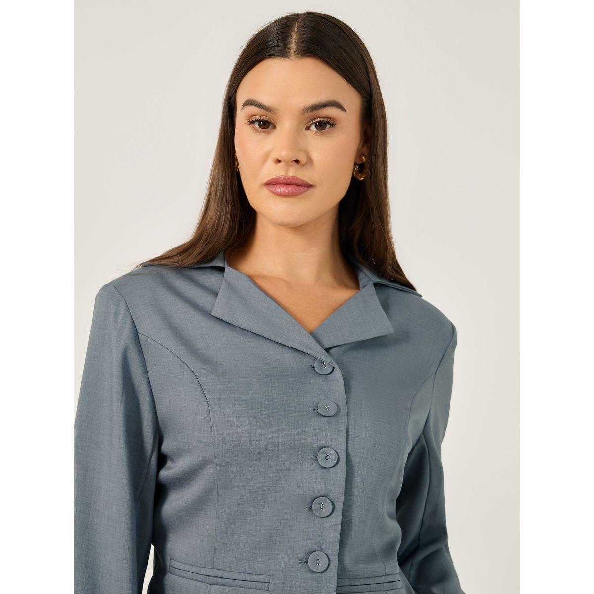 Styli Regular Fit Notch Label Neck Short Blazer-women-clothing-coatsandjackets-blazers-image-4