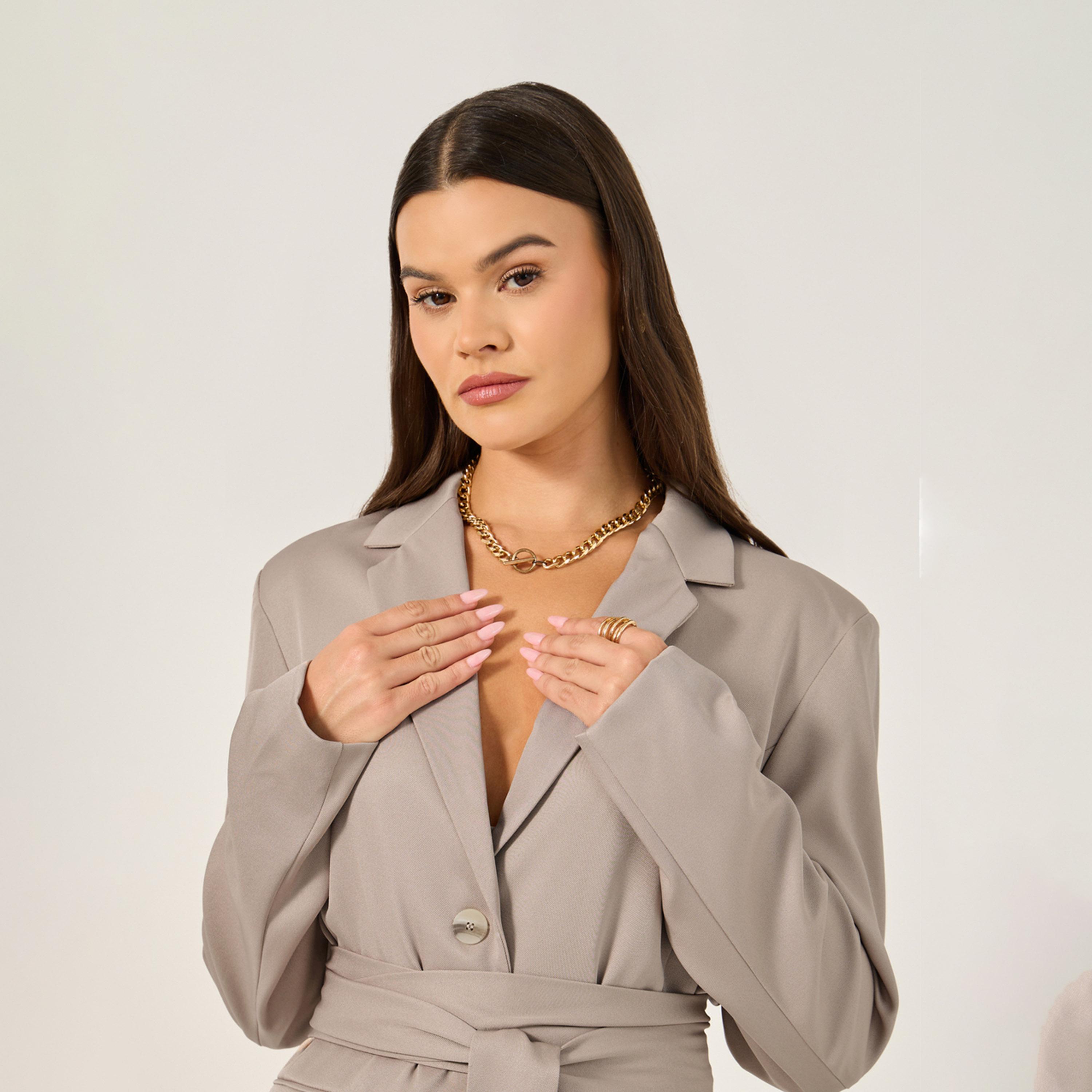 Styli Regular Fit Longline Belted Blazer-women-clothing-coatsandjackets-blazers-image-3
