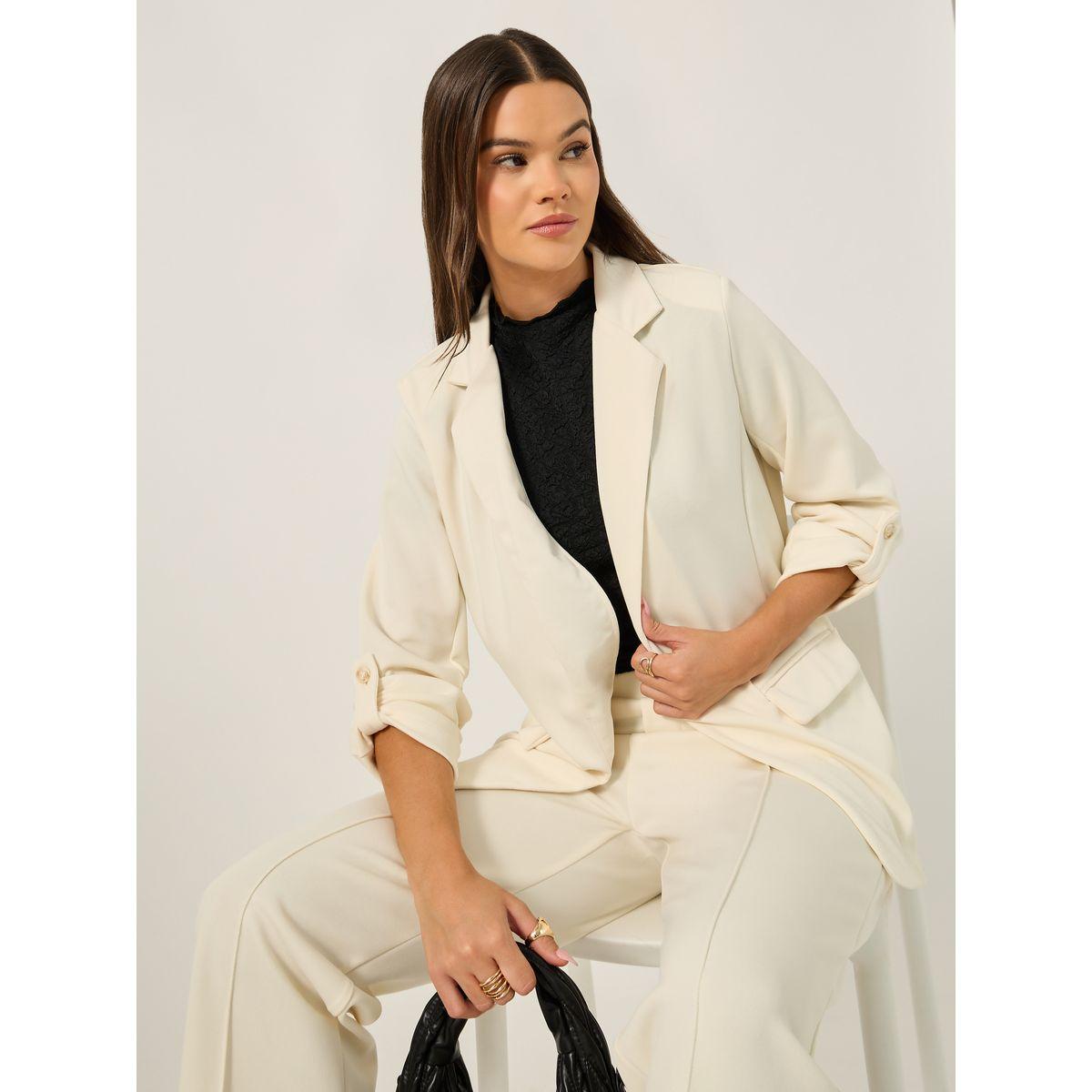 Styli Solid Regular Fit Notch Label Neck Blazer-women-clothing-coatsandjackets-blazers-image-1