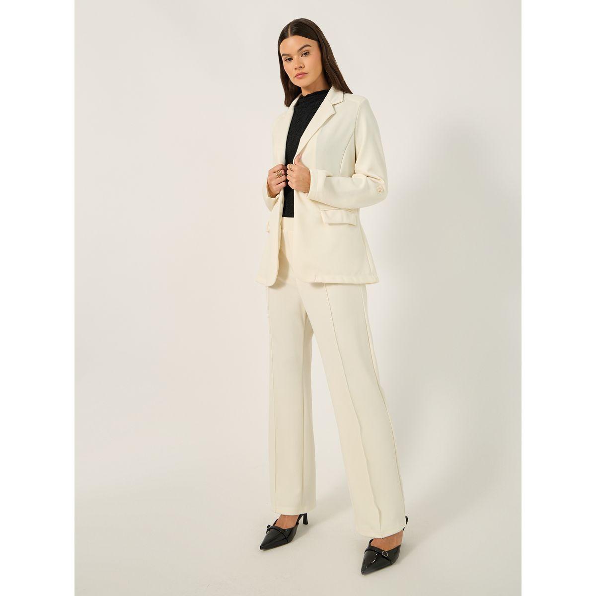 Styli Solid Regular Fit Notch Label Neck Blazer-women-clothing-coatsandjackets-blazers-image-2