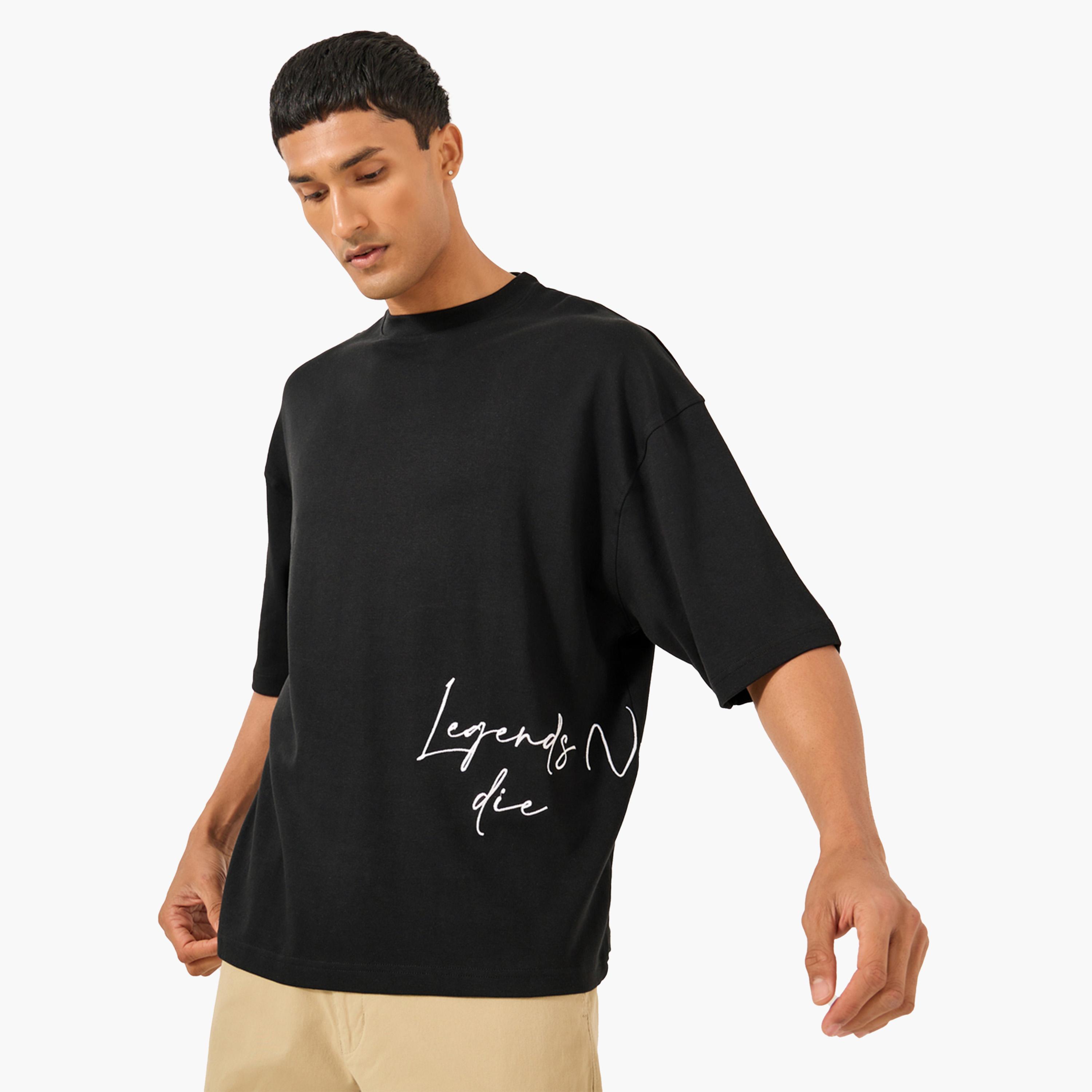 Styli Slogan Embroidered Crew Neck Boxy T-Shirt-men-clothing-tshirtsandpolos-tshirts-image-1