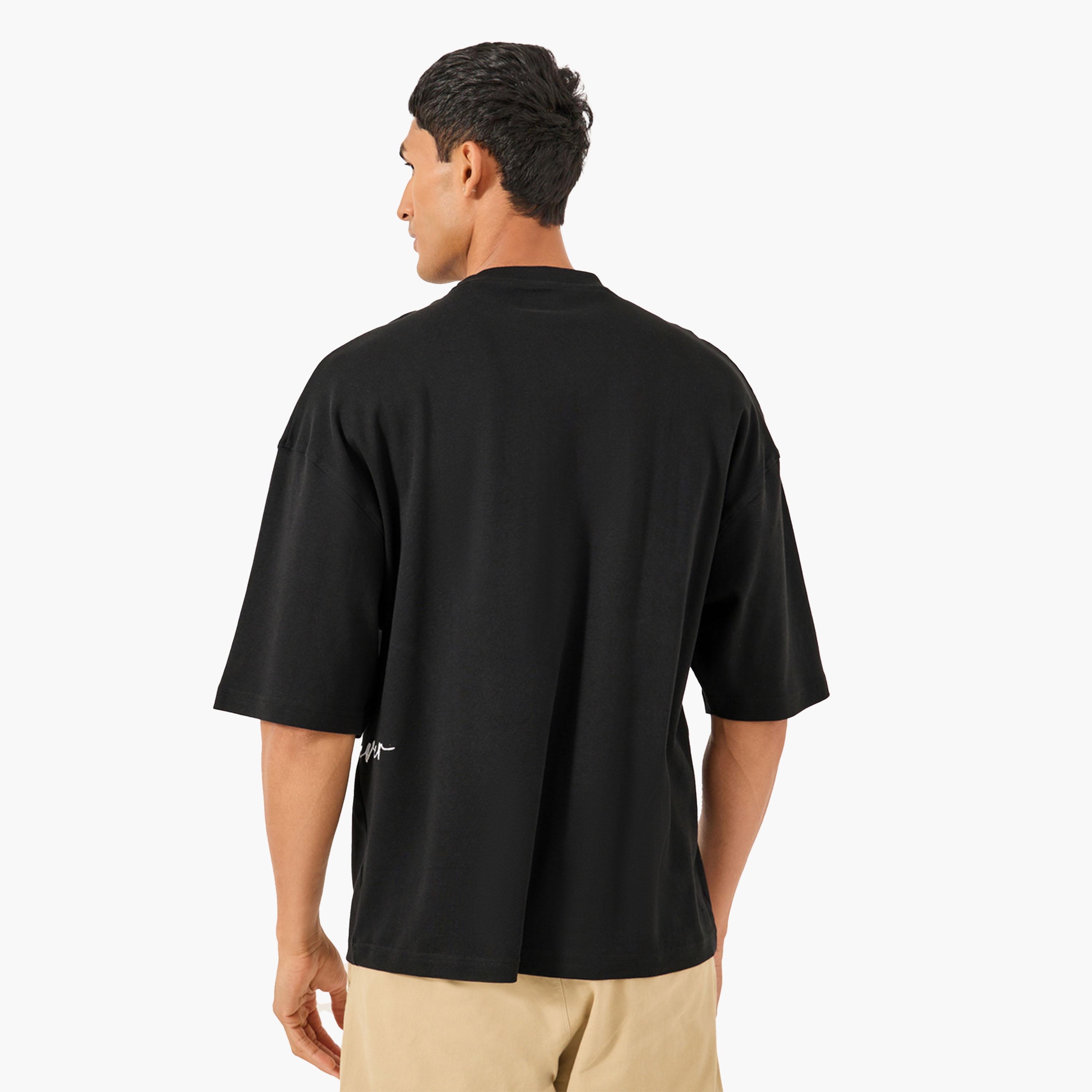 Styli Slogan Embroidered Crew Neck Boxy T-Shirt-men-clothing-tshirtsandpolos-tshirts-image-5