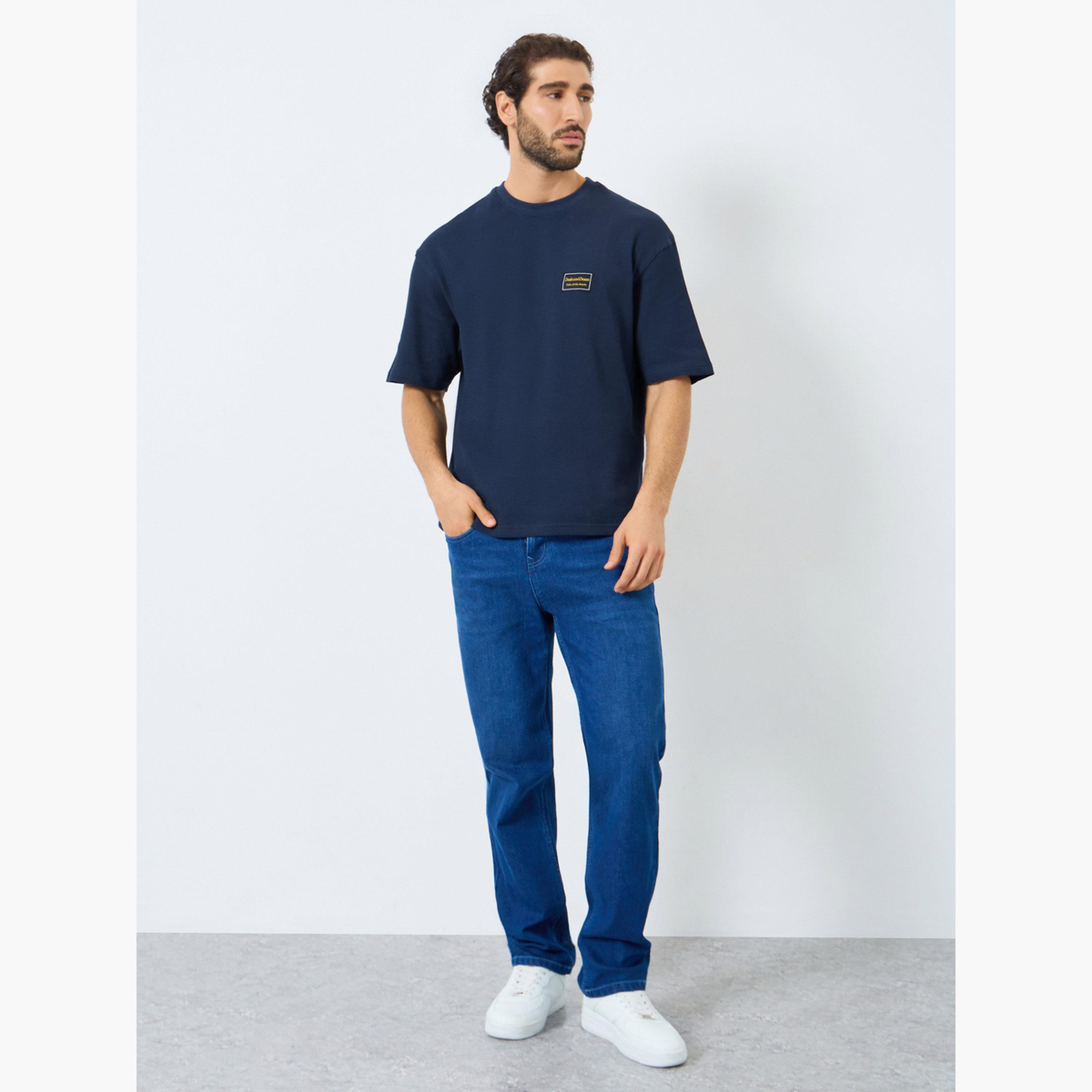 Styli Men Ribbed Waffle Knit Regular Fit T-Shirt-men-clothing-tshirtsandpolos-tshirts-image-2