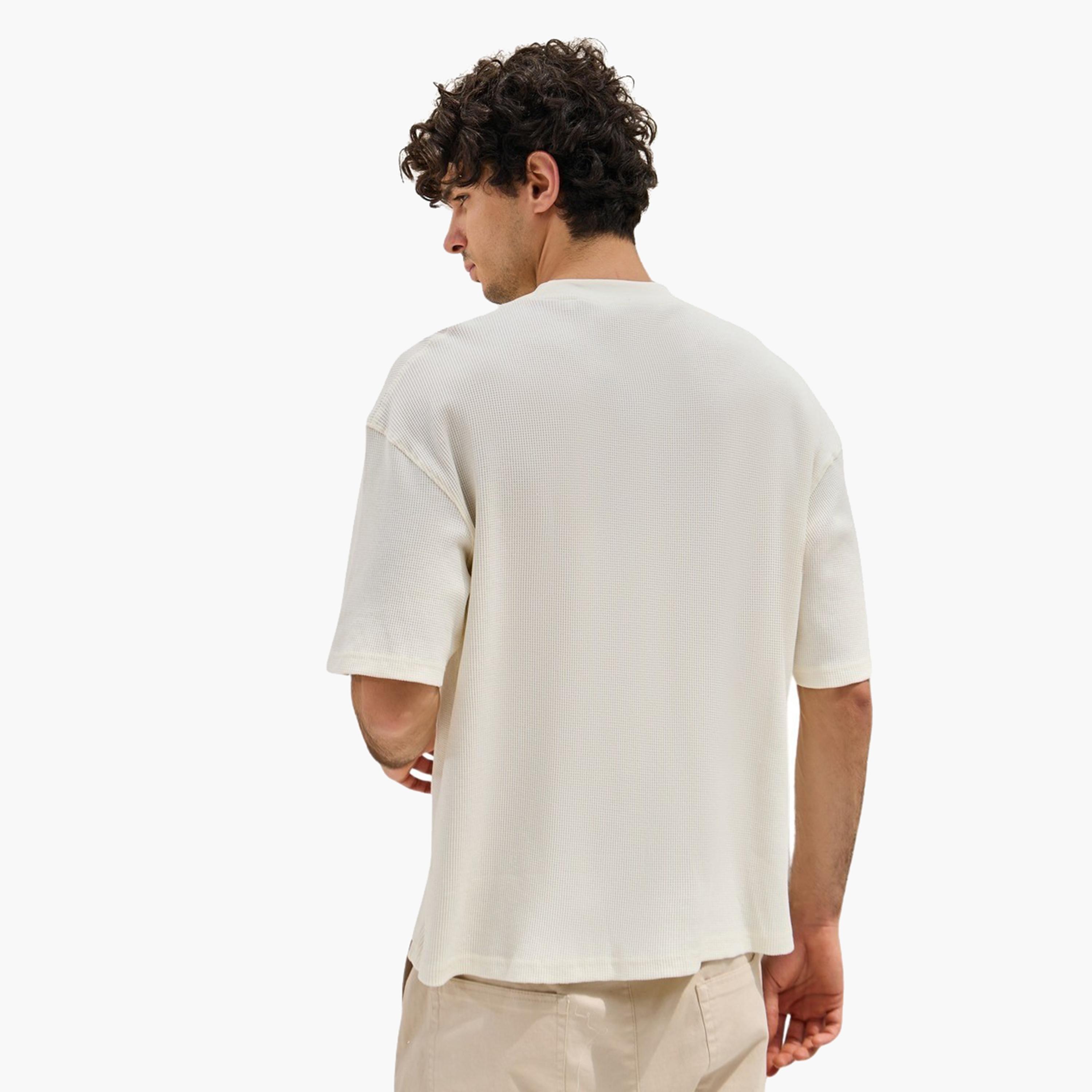 ستايلي - تي شيرت مربعات وافل بأكمام قصيرة وقصة عادية-men-clothing-tshirtsandpolos-tshirts-image-4