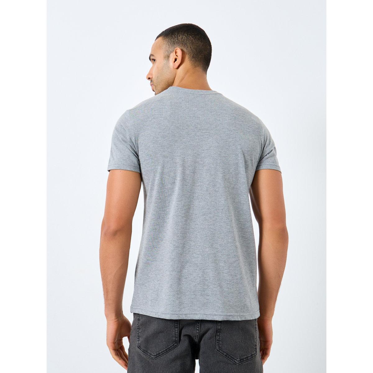 Styli Men Grey Slogan Print Crew Neck T-Shirt-men-clothing-tshirtsandpolos-tshirts-image-4