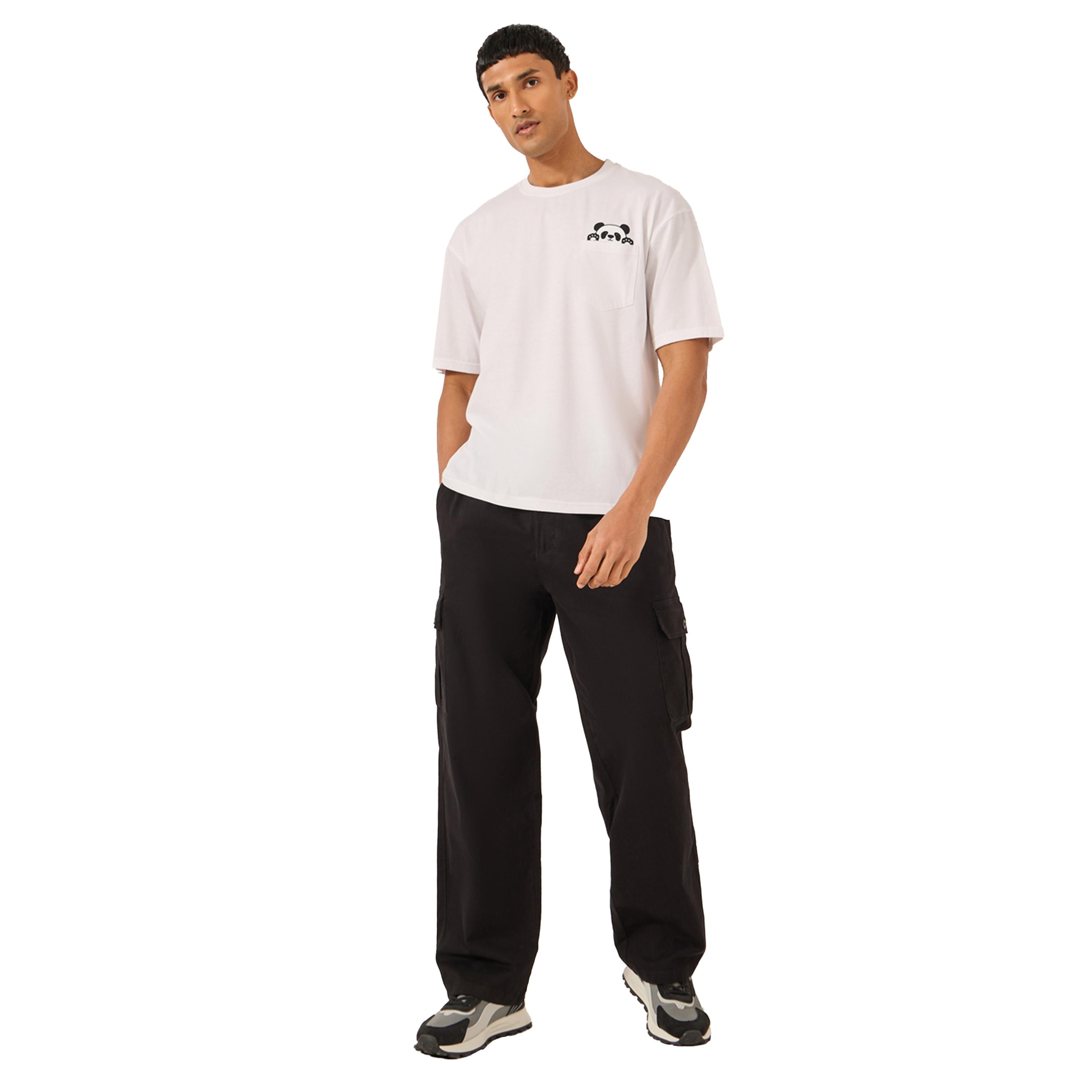 Styli Panda Graphic Print Pocket Detail Oversized T-Shirt-men-clothing-tshirtsandpolos-tshirts-image-2