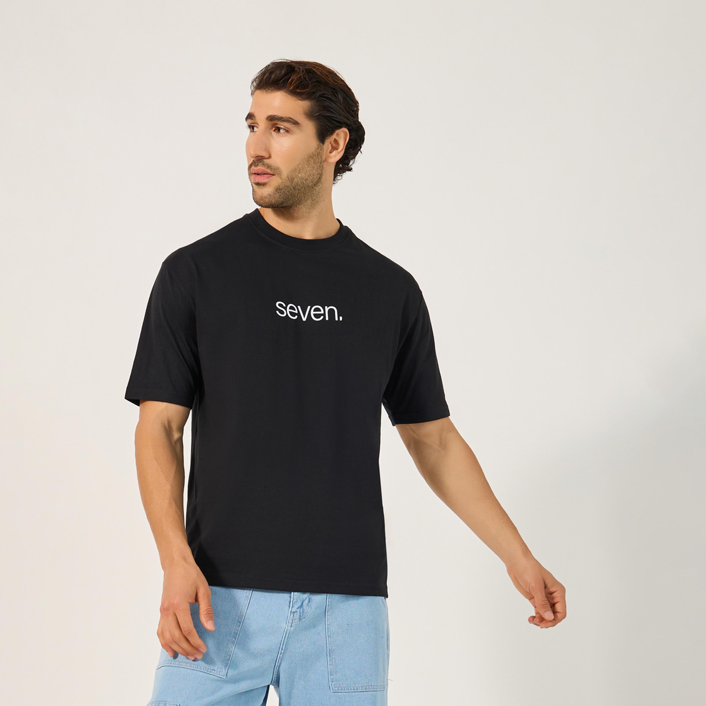 Styli Slogan Print Crew Neck Oversized T-Shirt-men-clothing-tshirtsandpolos-tshirts-image-1