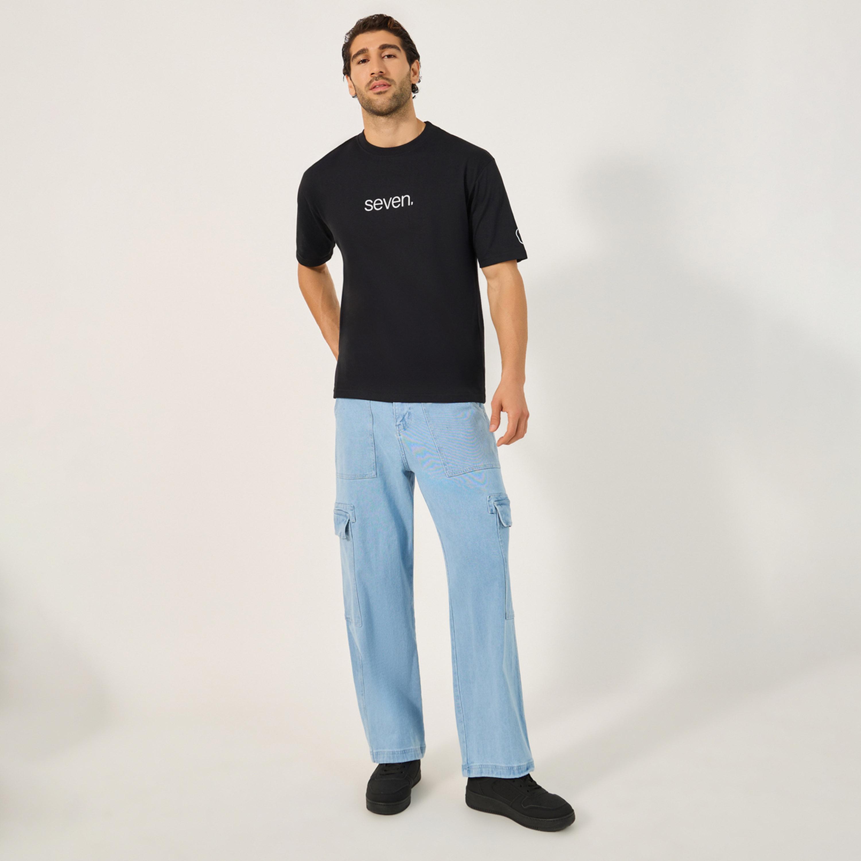 Styli Slogan Print Crew Neck Oversized T-Shirt-men-clothing-tshirtsandpolos-tshirts-image-2