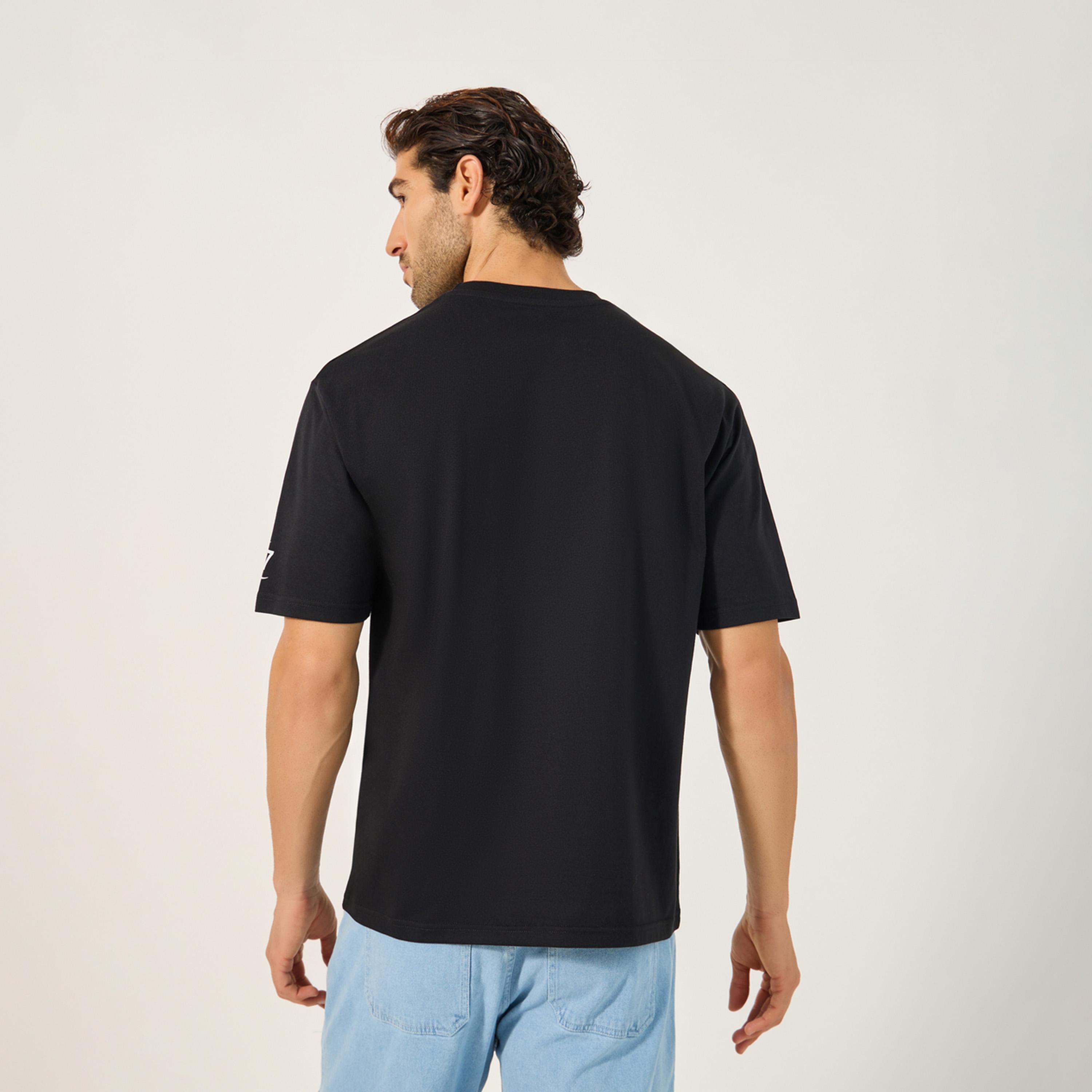 Styli Slogan Print Crew Neck Oversized T-Shirt-men-clothing-tshirtsandpolos-tshirts-image-5