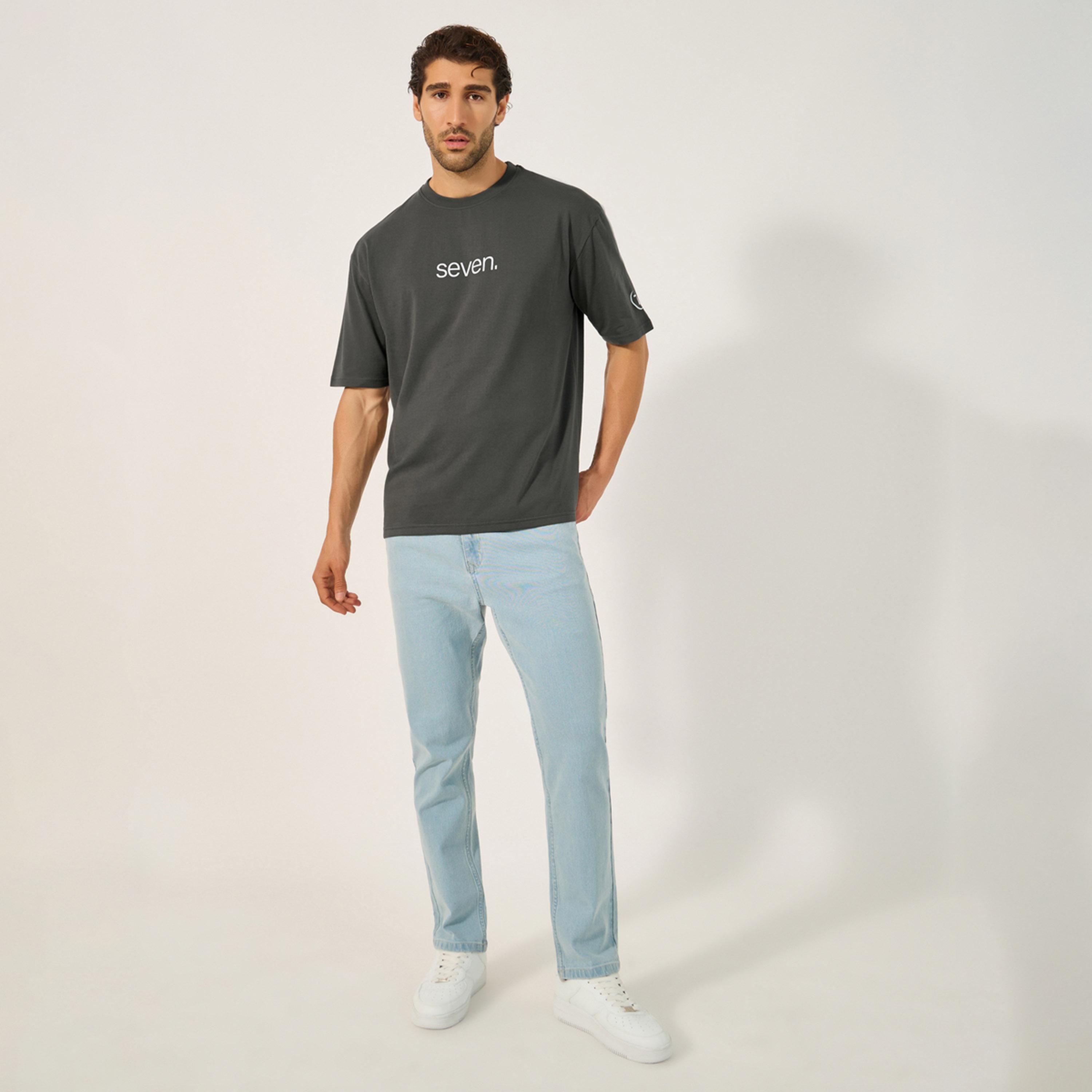 Styli Slogan Print Crew Neck Oversized T-Shirt-men-clothing-tshirtsandpolos-tshirts-image-2
