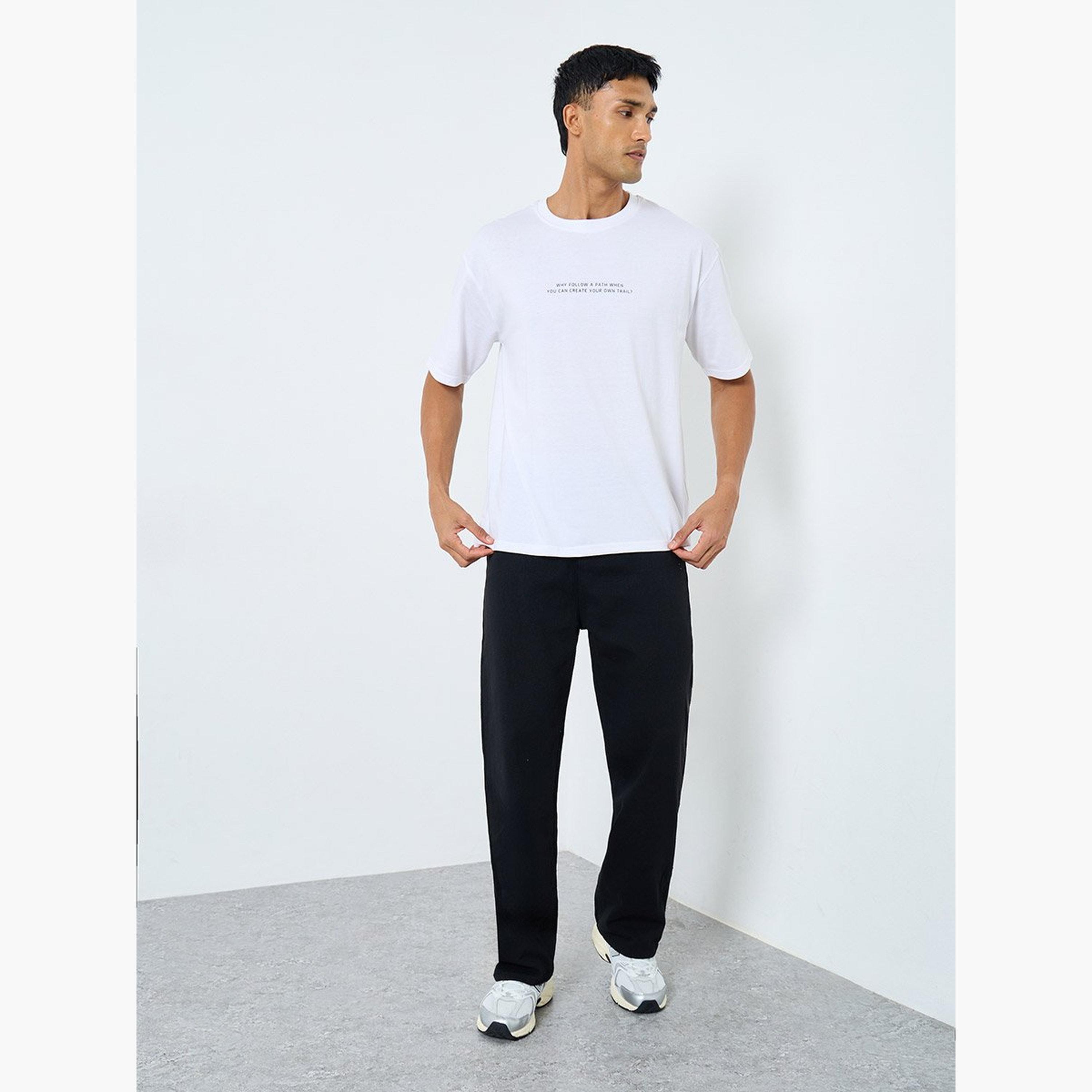Styli Oversized Minimal Print Crew Neck T-Shirt-men-clothing-tshirtsandpolos-tshirts-image-2