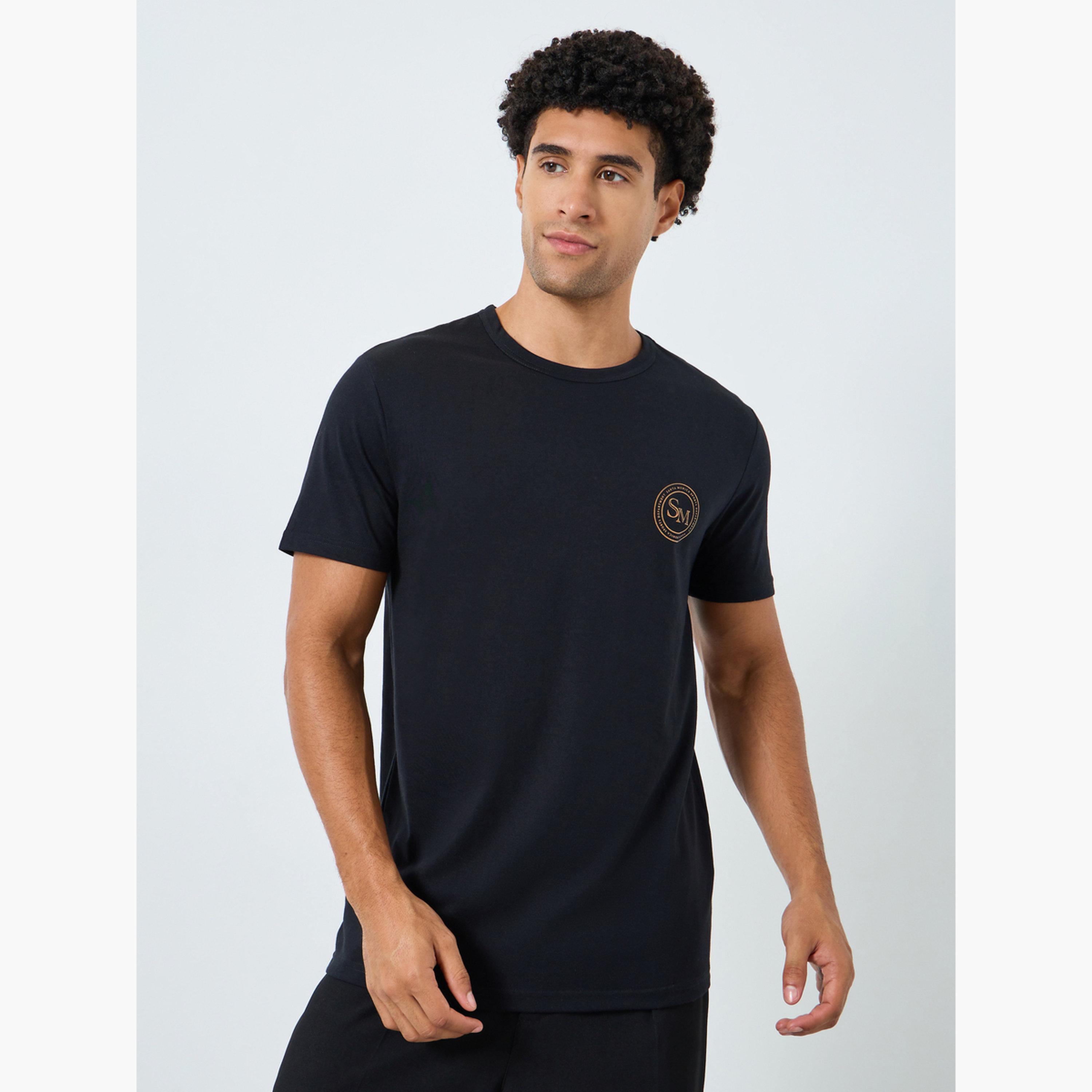 Styli Men Black Graphic Print Crew Neck T-Shirt-men-clothing-tshirtsandpolos-tshirts-image-1