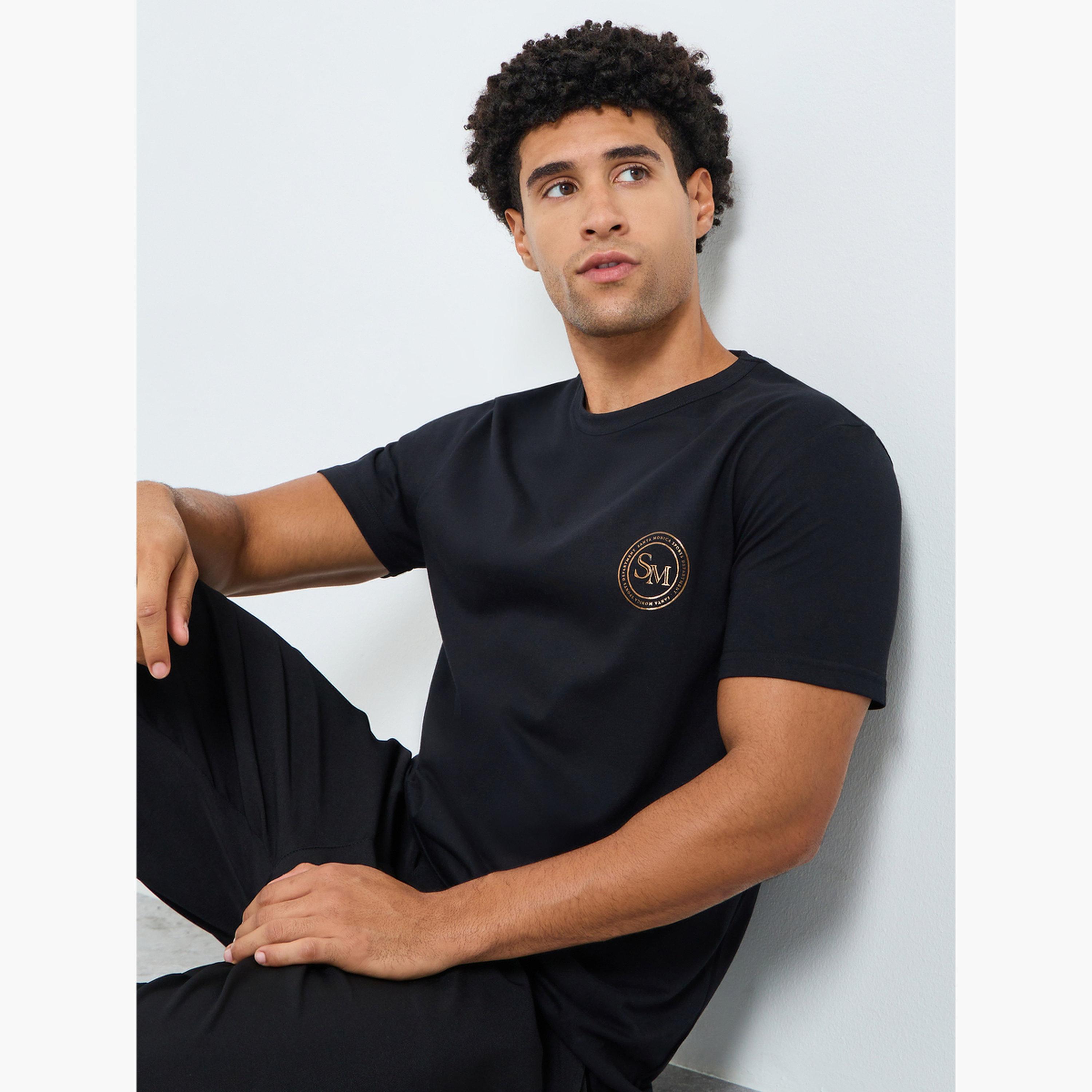 Styli Men Black Graphic Print Crew Neck T-Shirt-men-clothing-tshirtsandpolos-tshirts-image-3