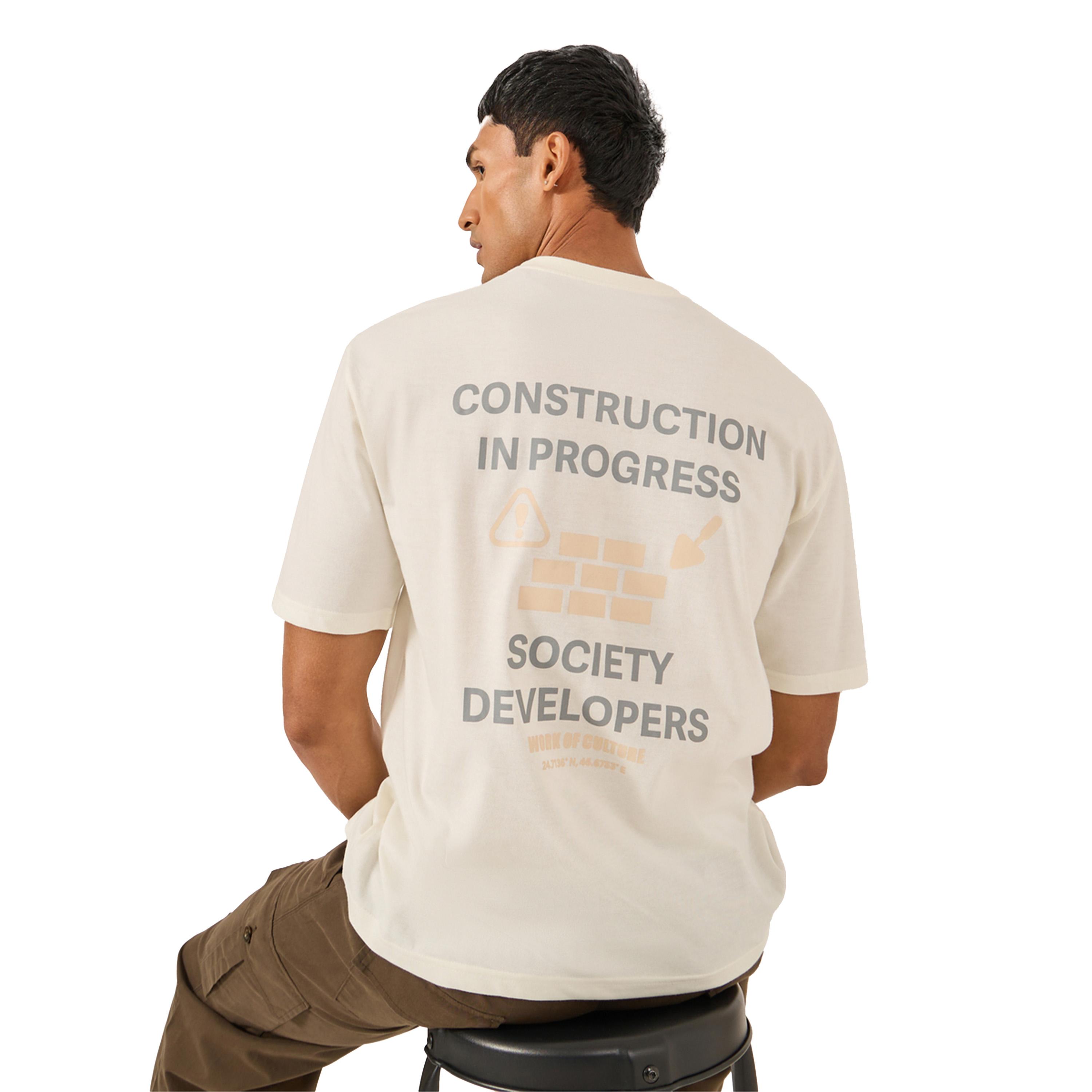 ستايلي -  تي شيرت مقاس كبيرمطبوع عليه شعار من الأمام والخلف-men-clothing-tshirtsandpolos-tshirts-image-2