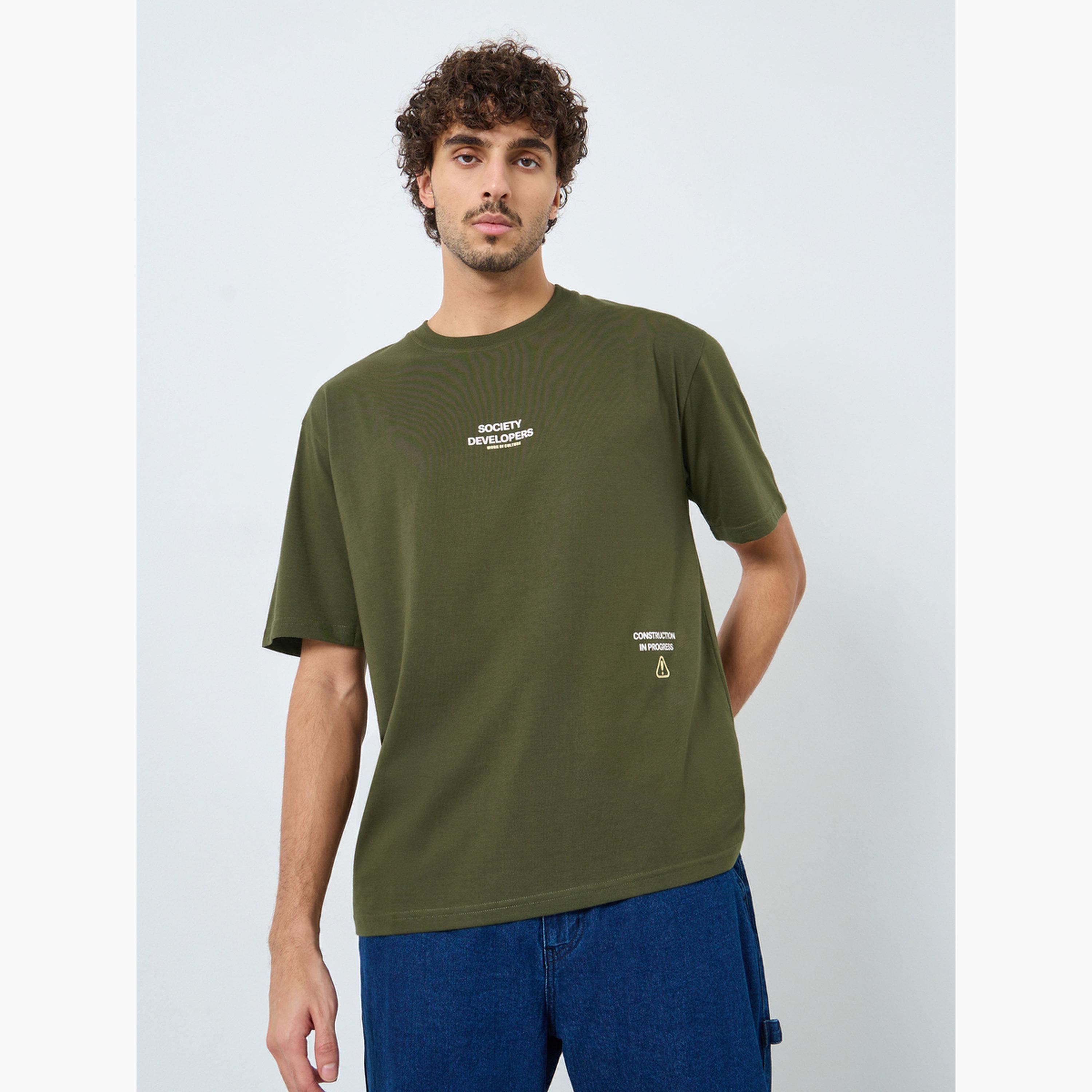 Styli Men Slogan Front and Back Print Oversize T-Shirt-men-clothing-tshirtsandpolos-tshirts-image-1