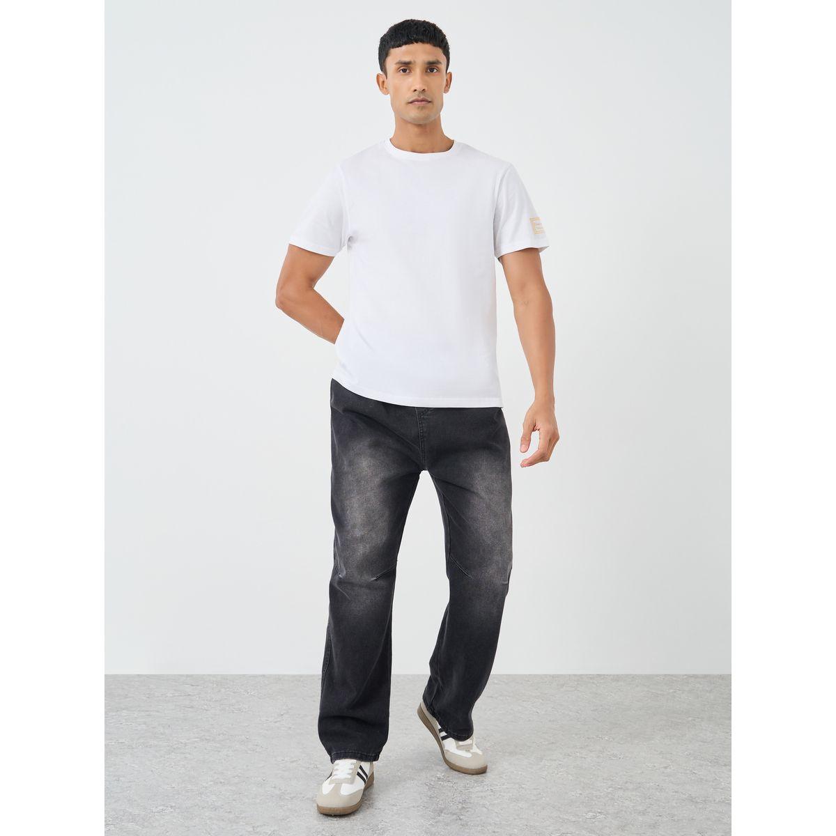 تيشيرت جيرسيه بقصة عادية ومزين بشارة-men-clothing-tshirtsandpolos-tshirts-image-2
