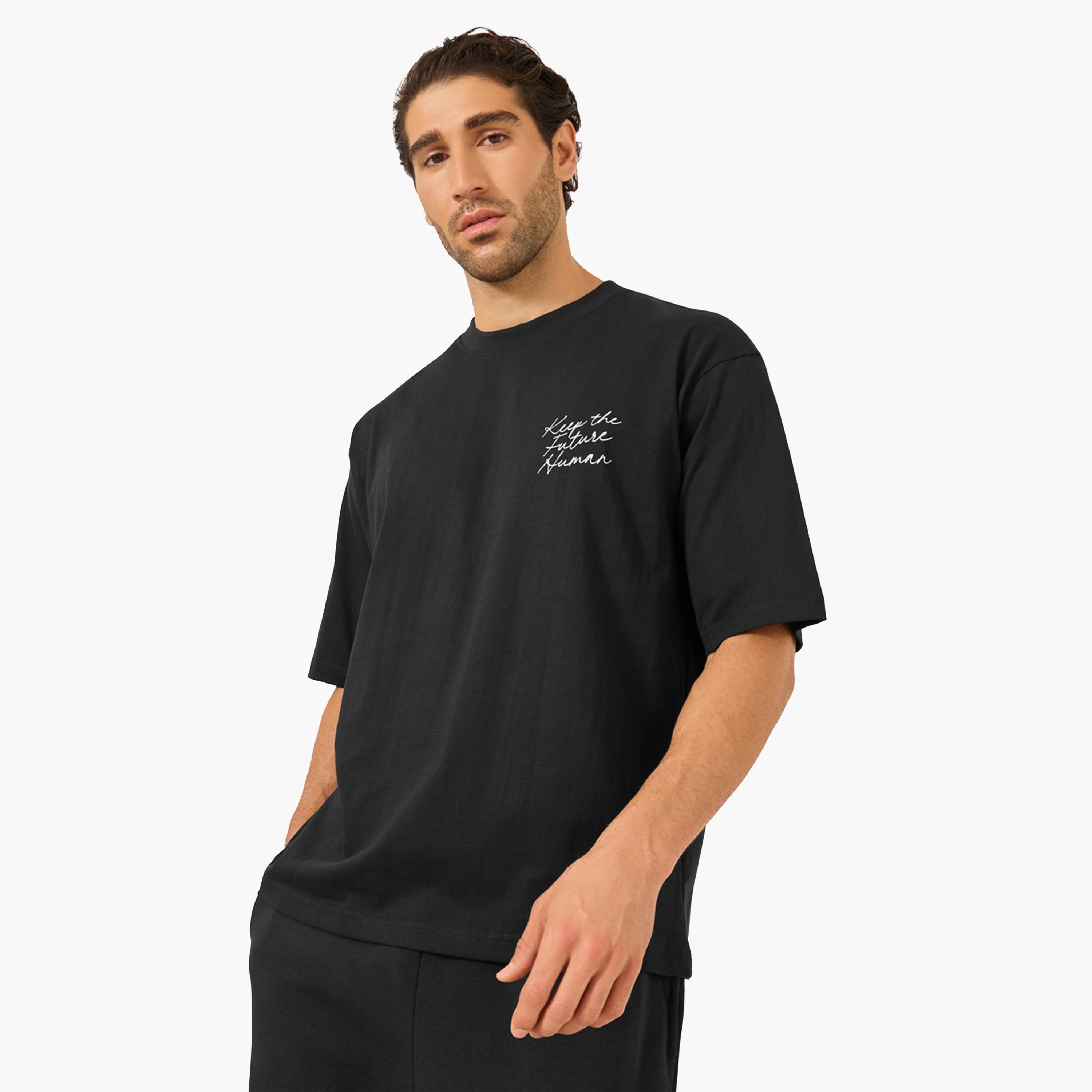 Styli Minimal Embroidered Jersey Oversized T-Shirt-men-clothing-tshirtsandpolos-tshirts-image-1