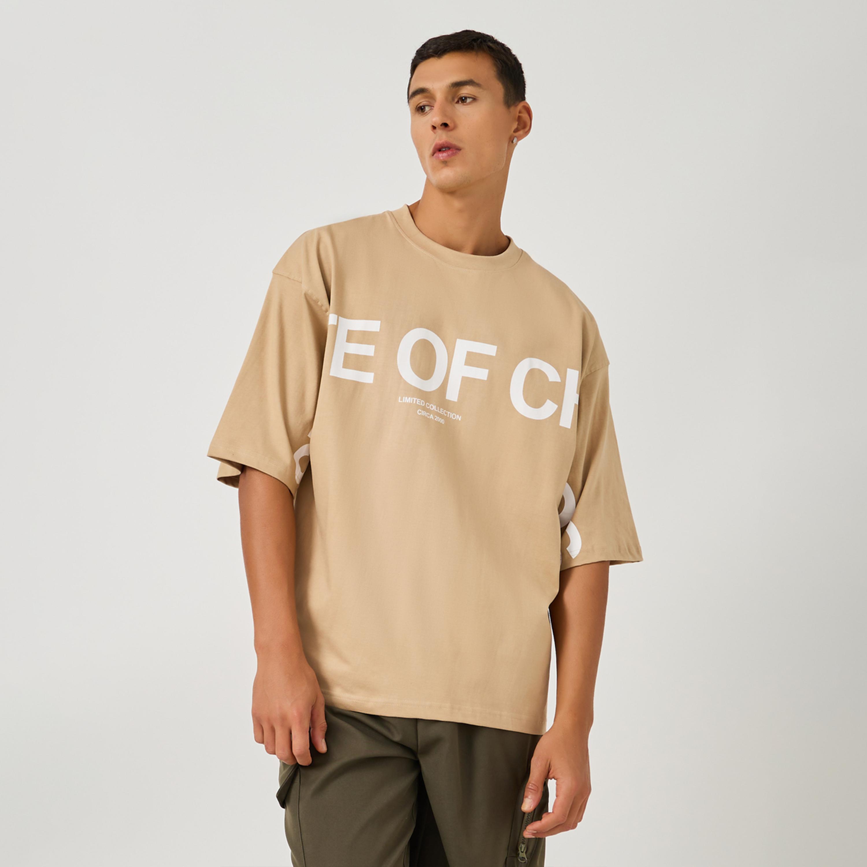 ستايلي - تي شيرت جيرسي مربع بياقة دائرية وطباعة نص-men-clothing-tshirtsandpolos-tshirts-image-2