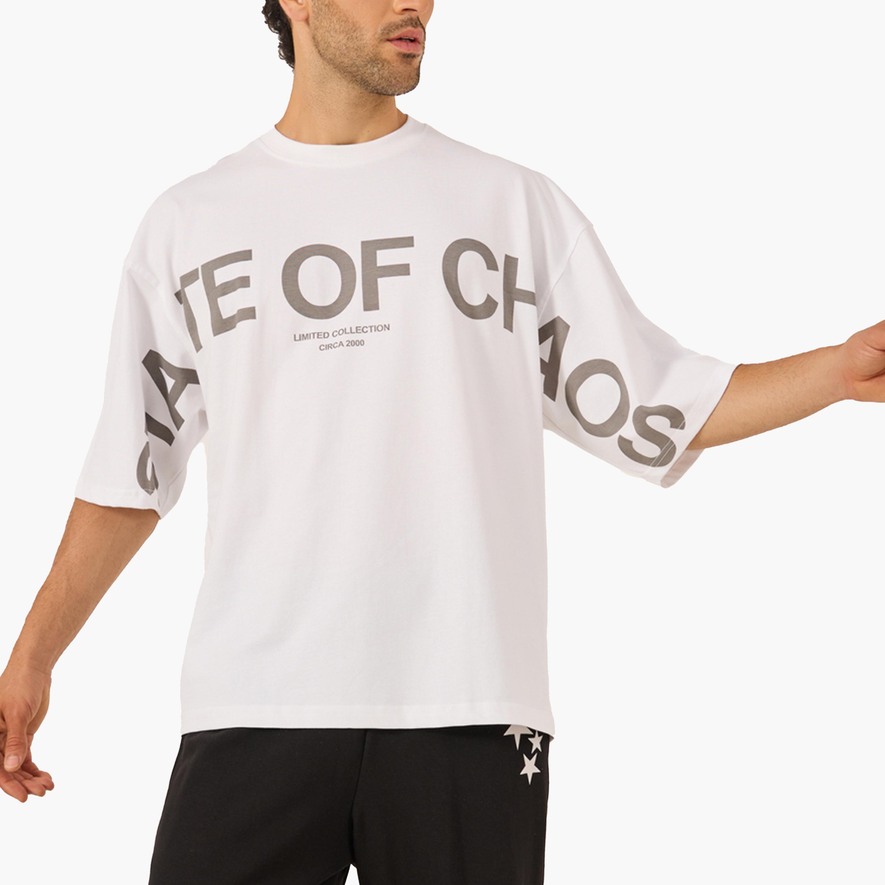 ستايلي - تي شيرت جيرسي مربع بياقة دائرية وطبعة نص-men-clothing-tshirtsandpolos-tshirts-image-1