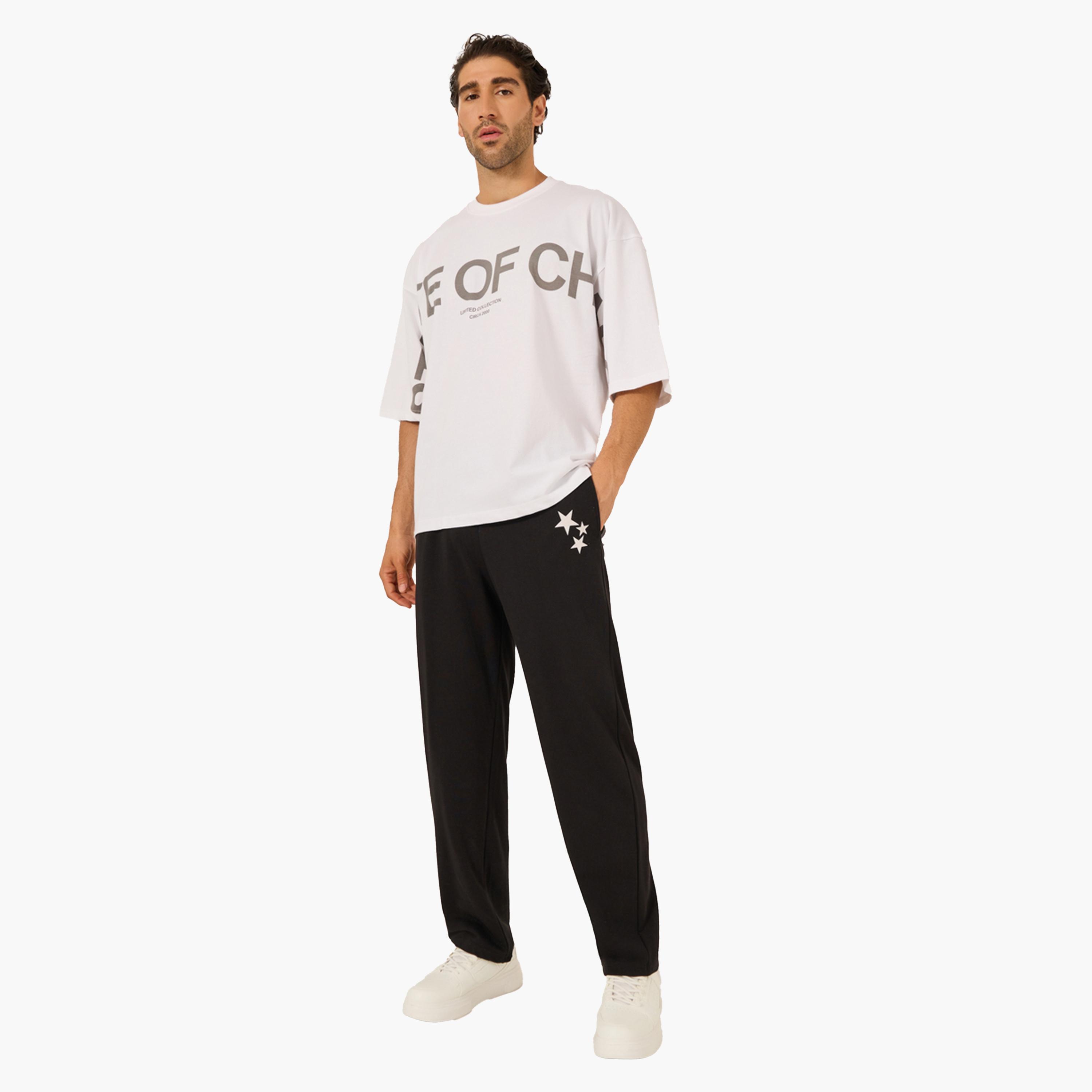 Styli Typography Print Mock Neck Jersey Boxy T-Shirt-men-clothing-tshirtsandpolos-tshirts-image-2