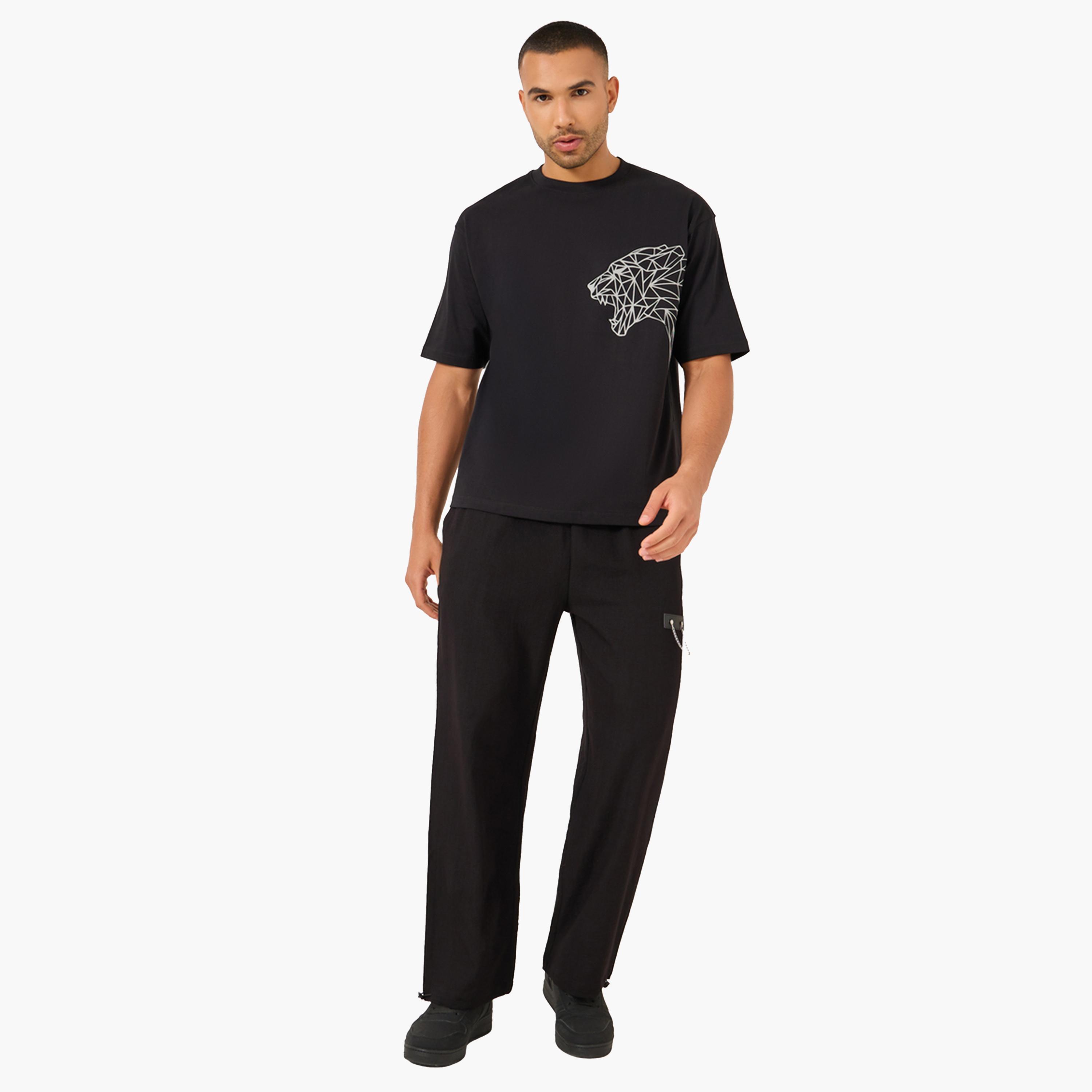 ستايلي - تي شيرت جيرسي كبير الحجم بطبعة نمر-men-clothing-tshirtsandpolos-tshirts-image-2