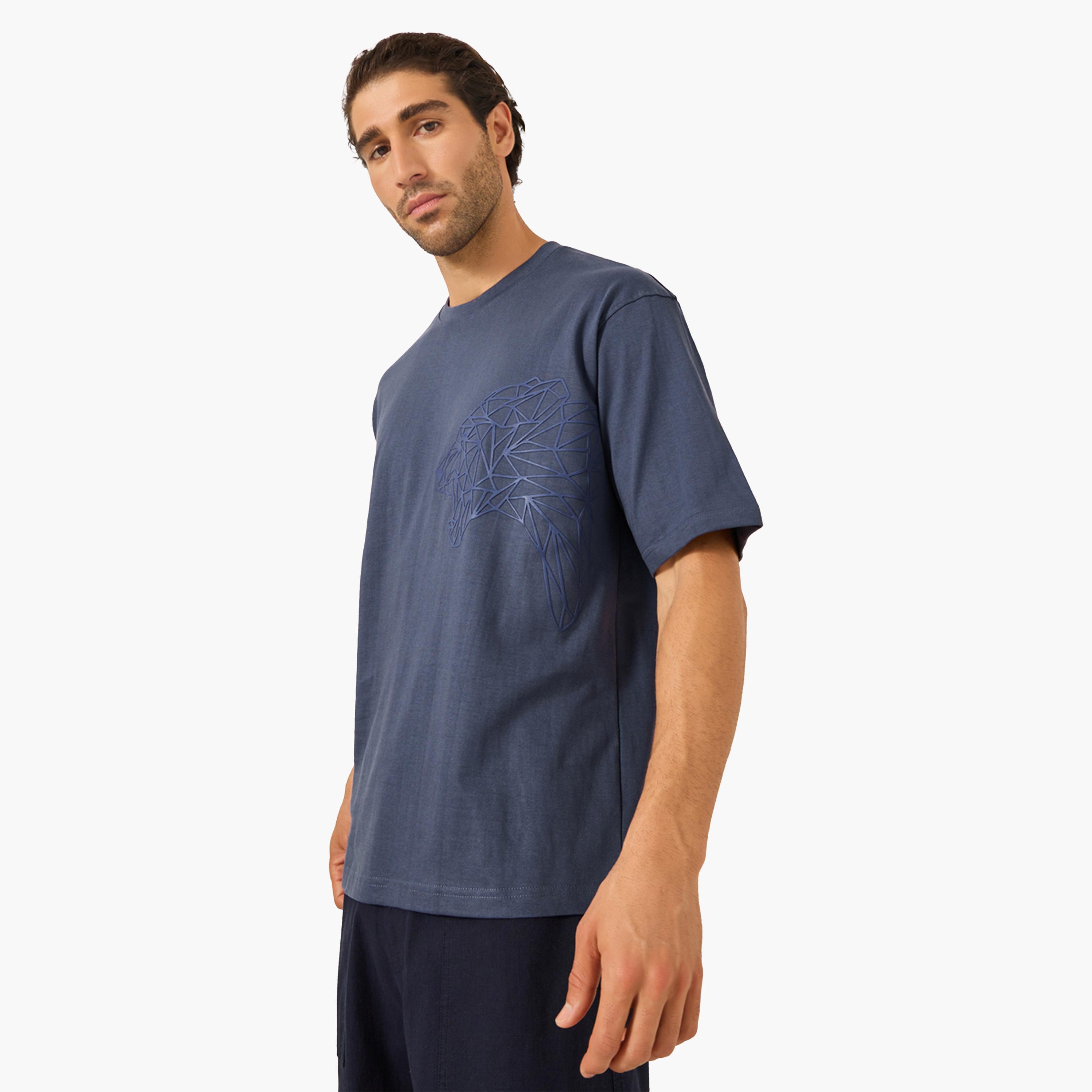 ستايلي - تي شيرت جيرسي كبير الحجم بطبعة نمر-men-clothing-tshirtsandpolos-tshirts-image-1