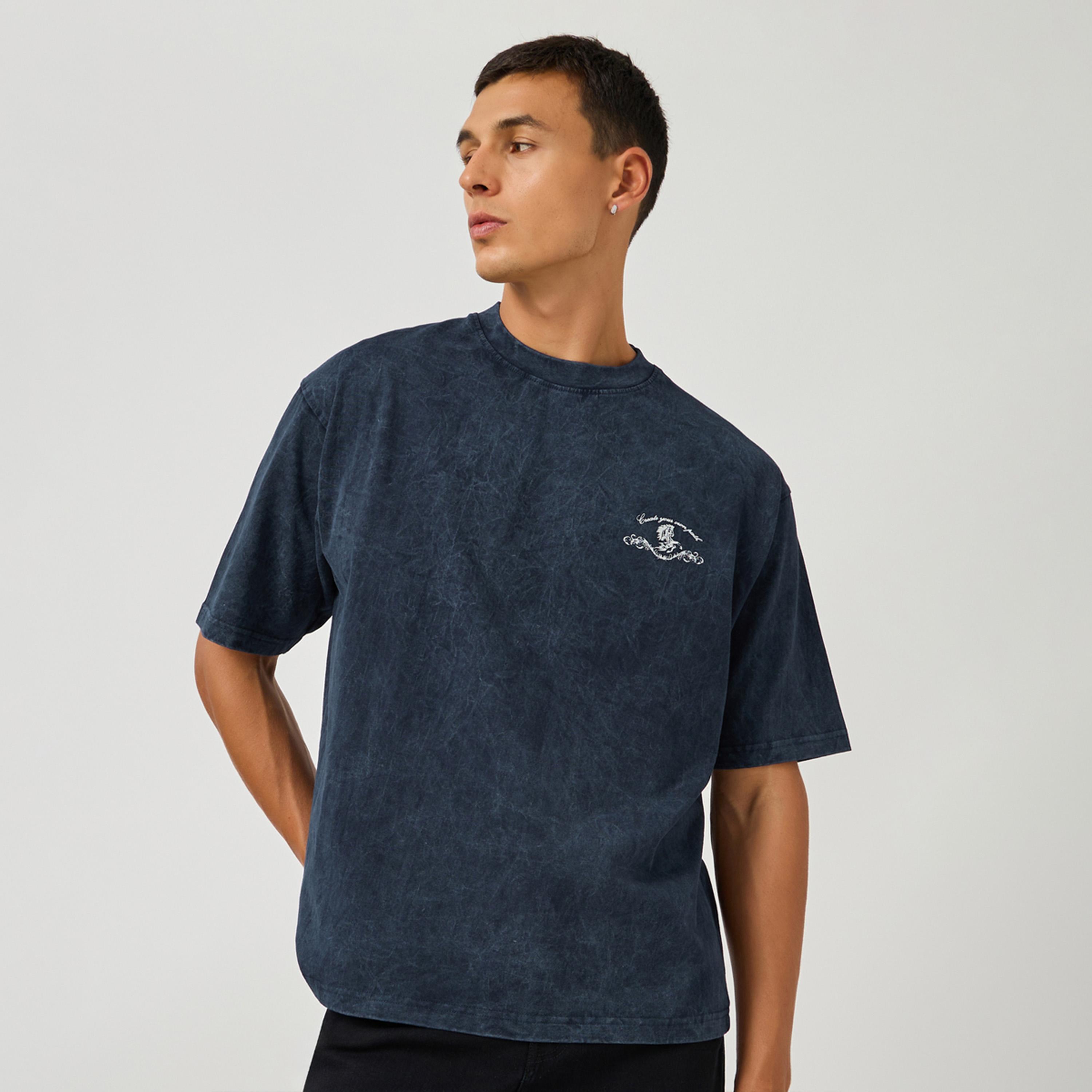 ستايلي - تي شيرت جيرسي كبير الحجم بطبعة جرافيكية مغسول-men-clothing-tshirtsandpolos-tshirts-image-1