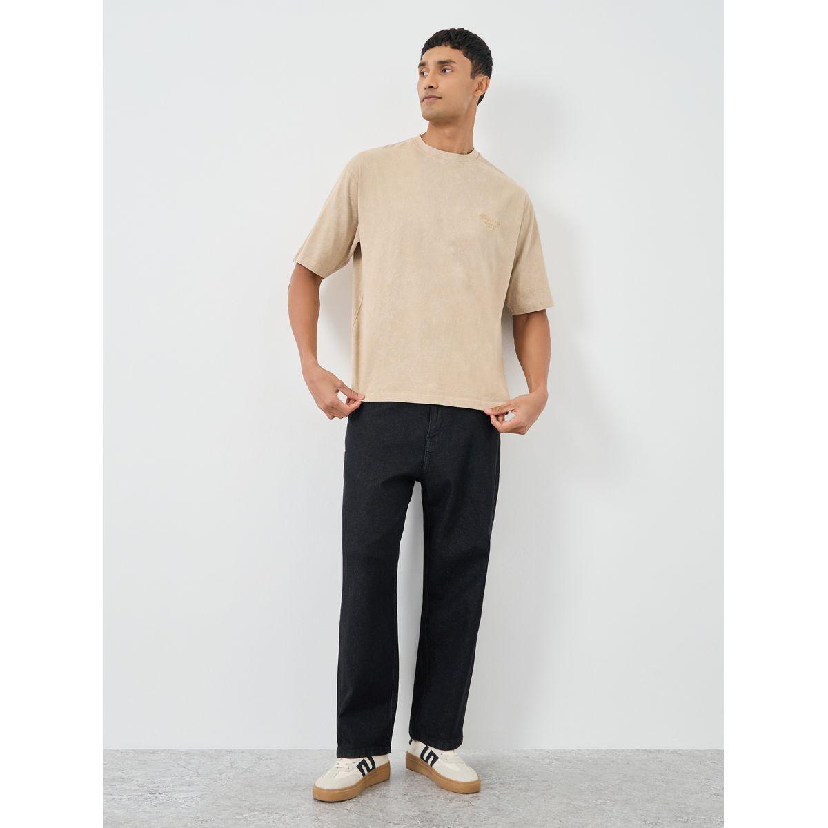 Styli Washed Embroidered Detail Heavy Jersey Oversized T-Shirt-men-clothing-tshirtsandpolos-tshirts-image-2