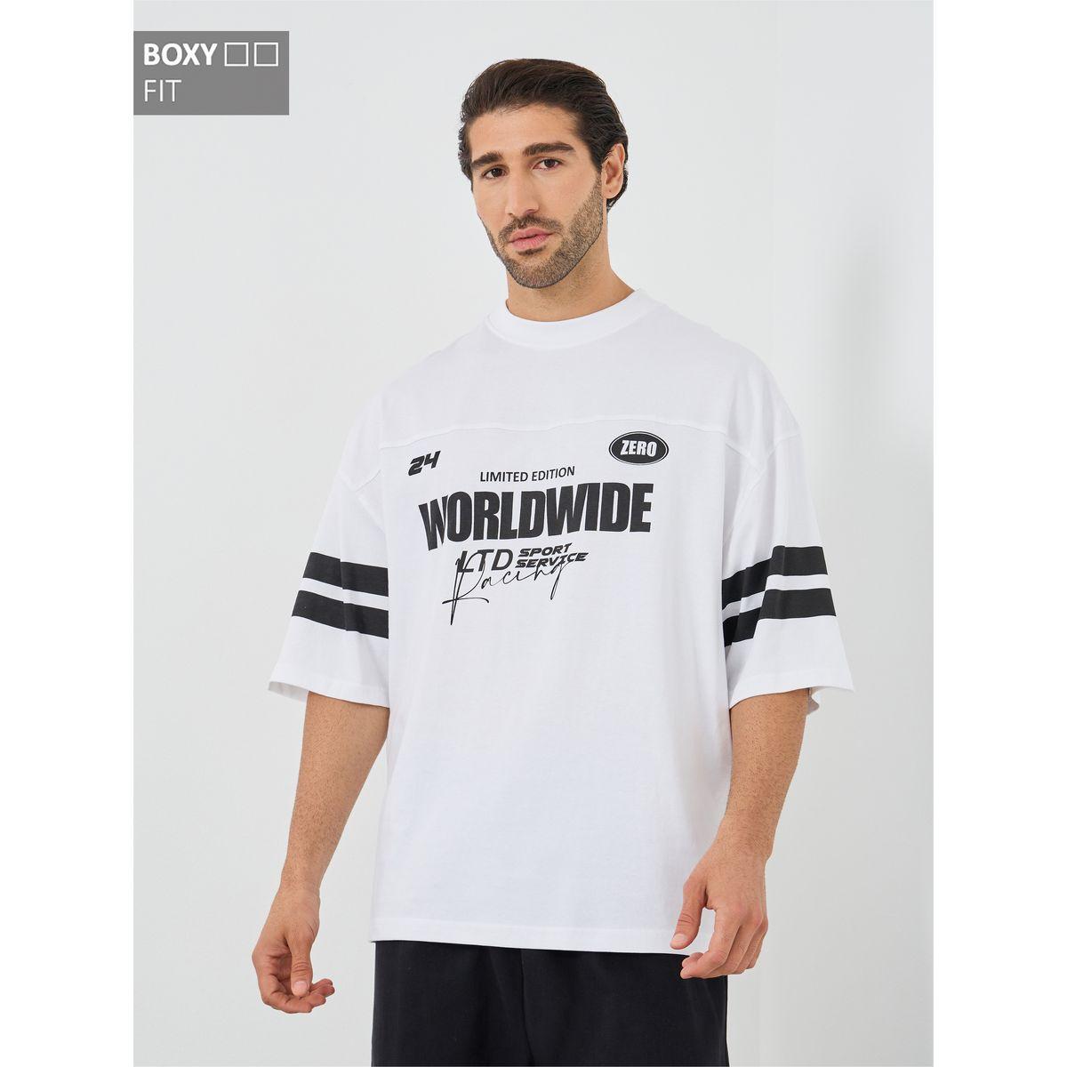 Styli Slogan Print Oversized Round Neck T-Shirt-men-clothing-tshirtsandpolos-tshirts-image-1