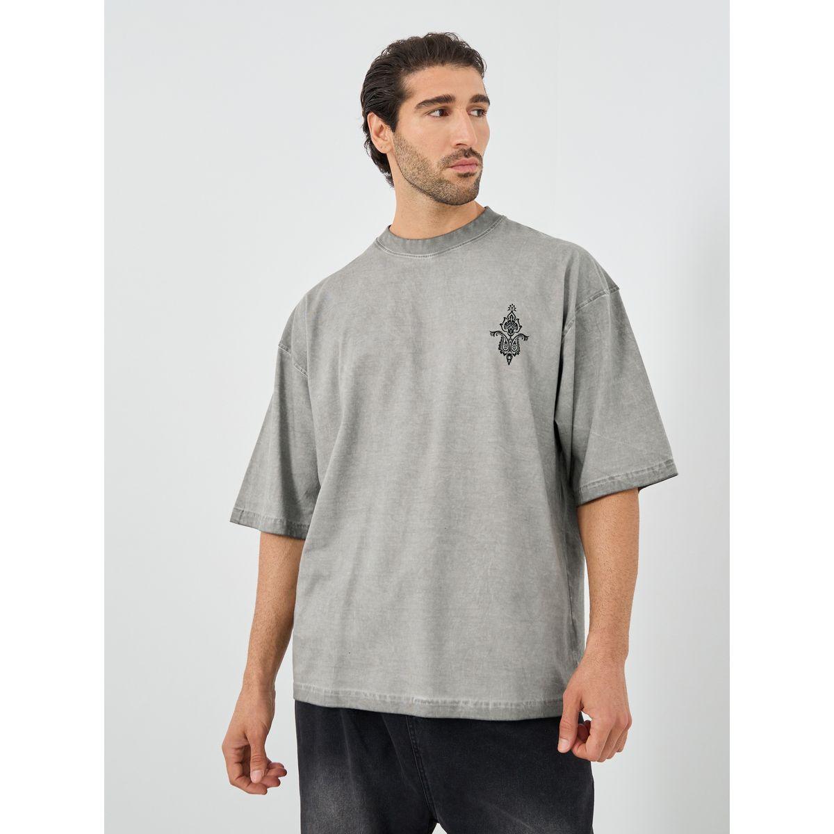 Styli Slogan Print Oversized Round Neck T-Shirt-men-clothing-tshirtsandpolos-tshirts-image-2