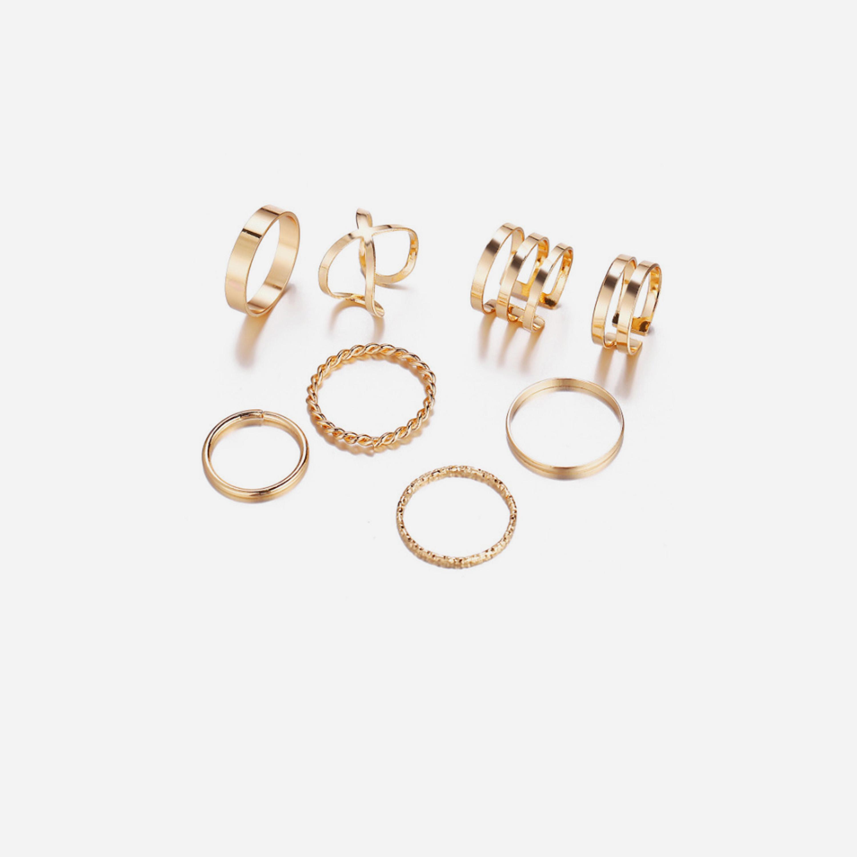 Styli Set of 7 - Stackable Plain Rings-women-watchesandjewellery-jewellery-rings-image-3