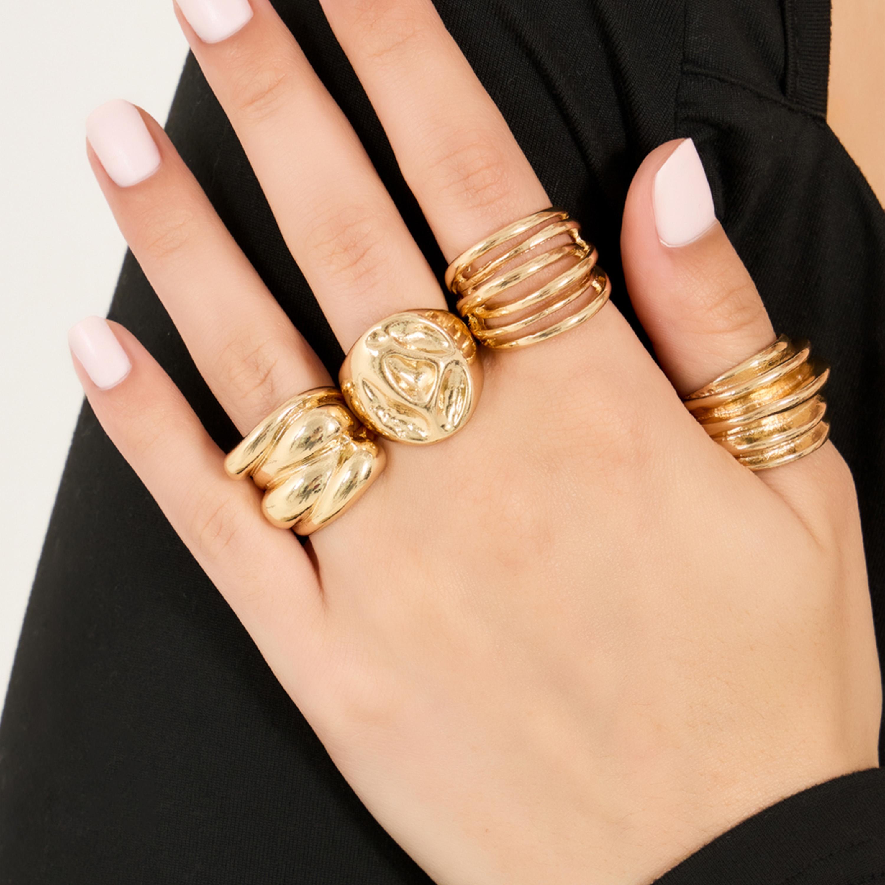 Styli Set of 4 - Cut Out Chunky Ring-women-watchesandjewellery-jewellery-rings-image-1