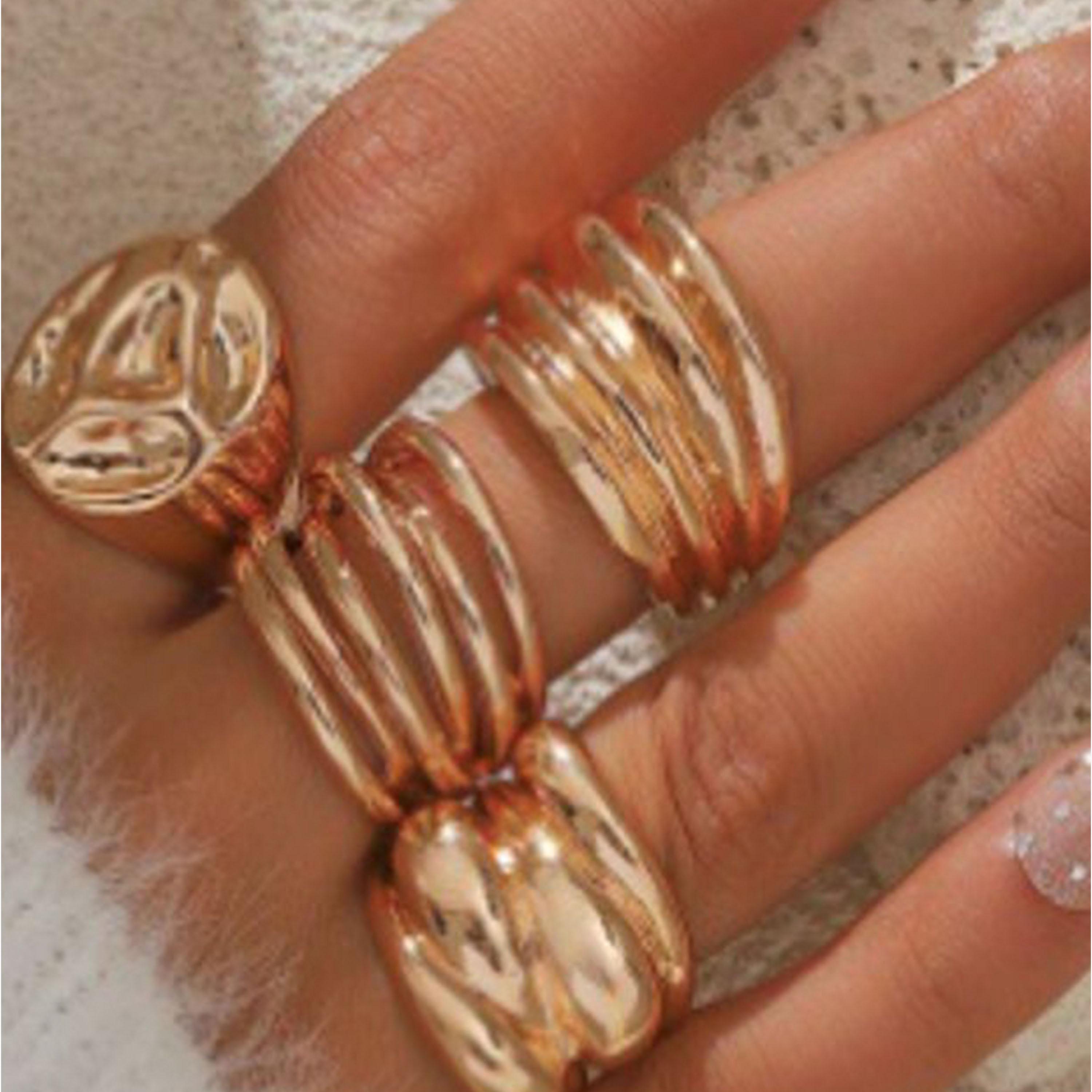 Styli Set of 4 - Cut Out Chunky Ring-women-watchesandjewellery-jewellery-rings-image-2