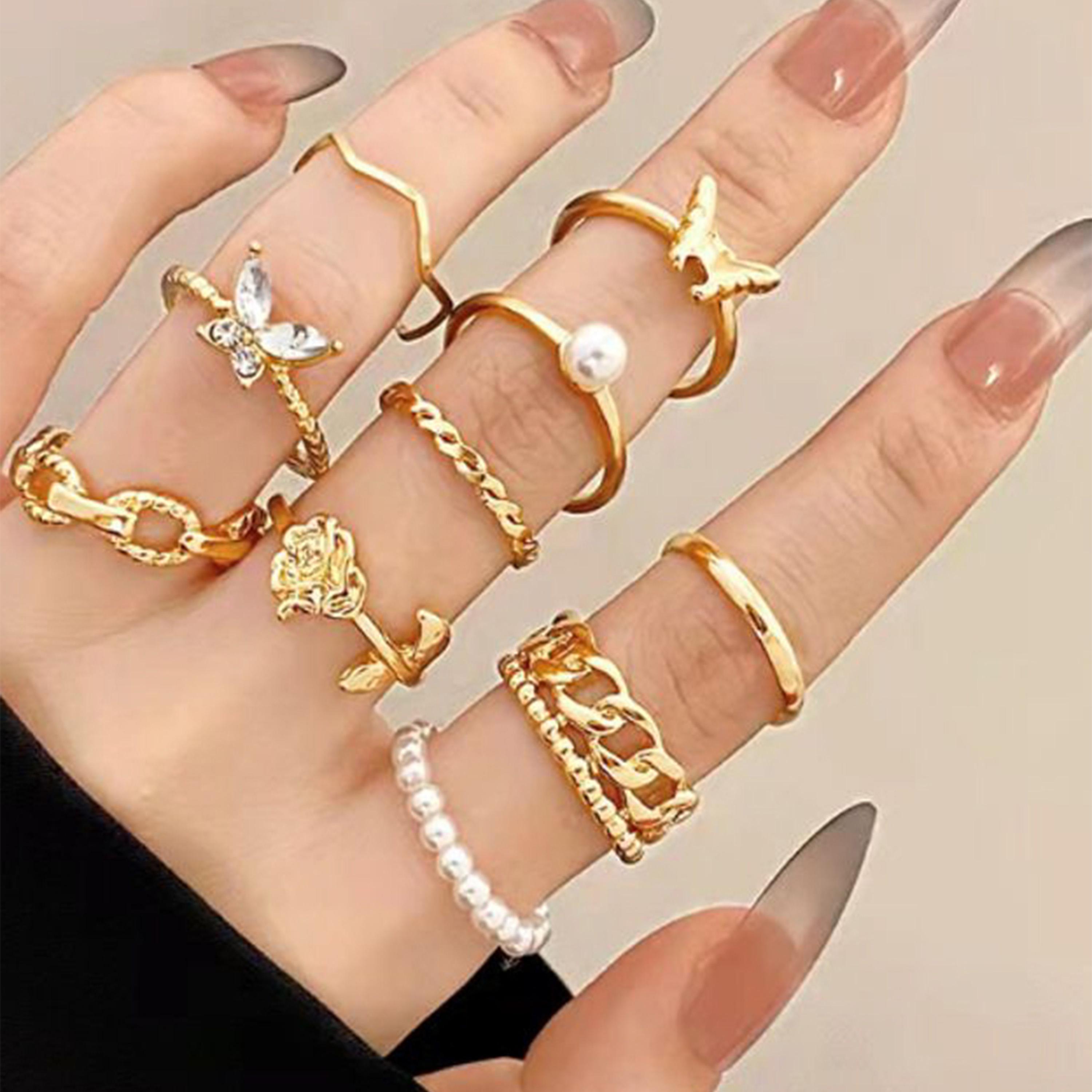 Styli Set of 10 - Assorted Embellished Ring-women-watchesandjewellery-jewellery-rings-image-2