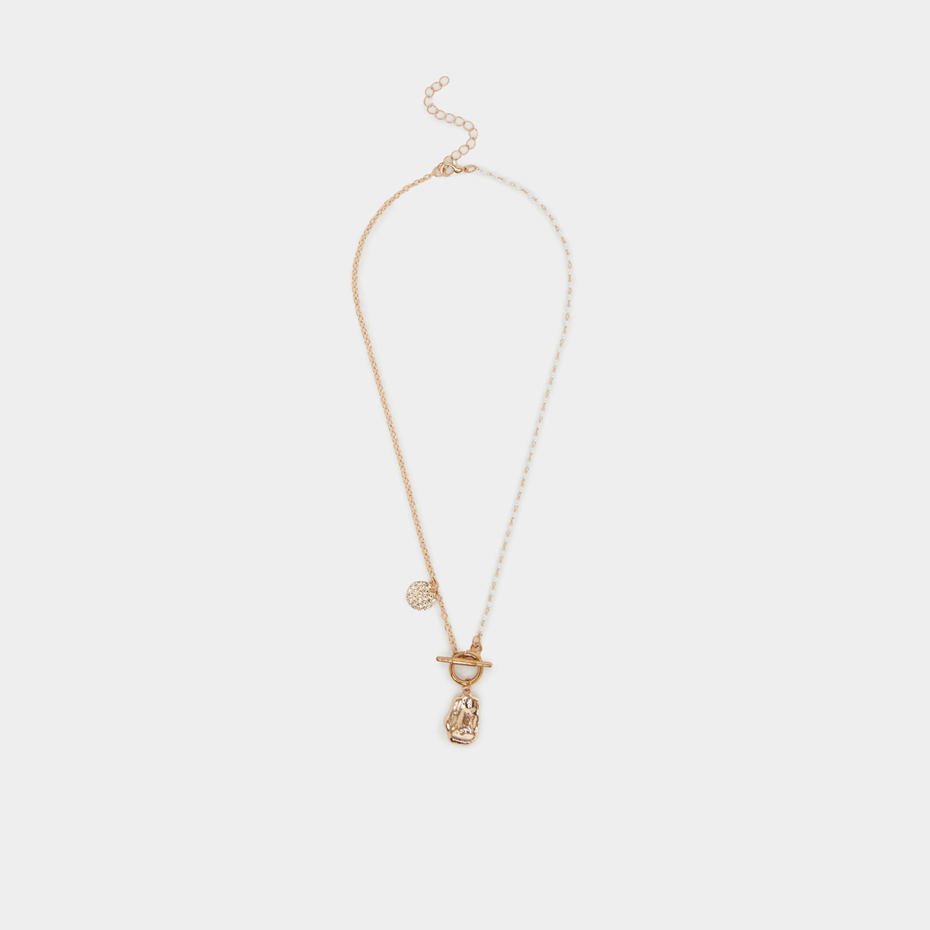 Styli One Side Pearl Embellished Necklace with Lobster Clasp Closure-women-watchesandjewellery-jewellery-necklacesandpendants-image-2